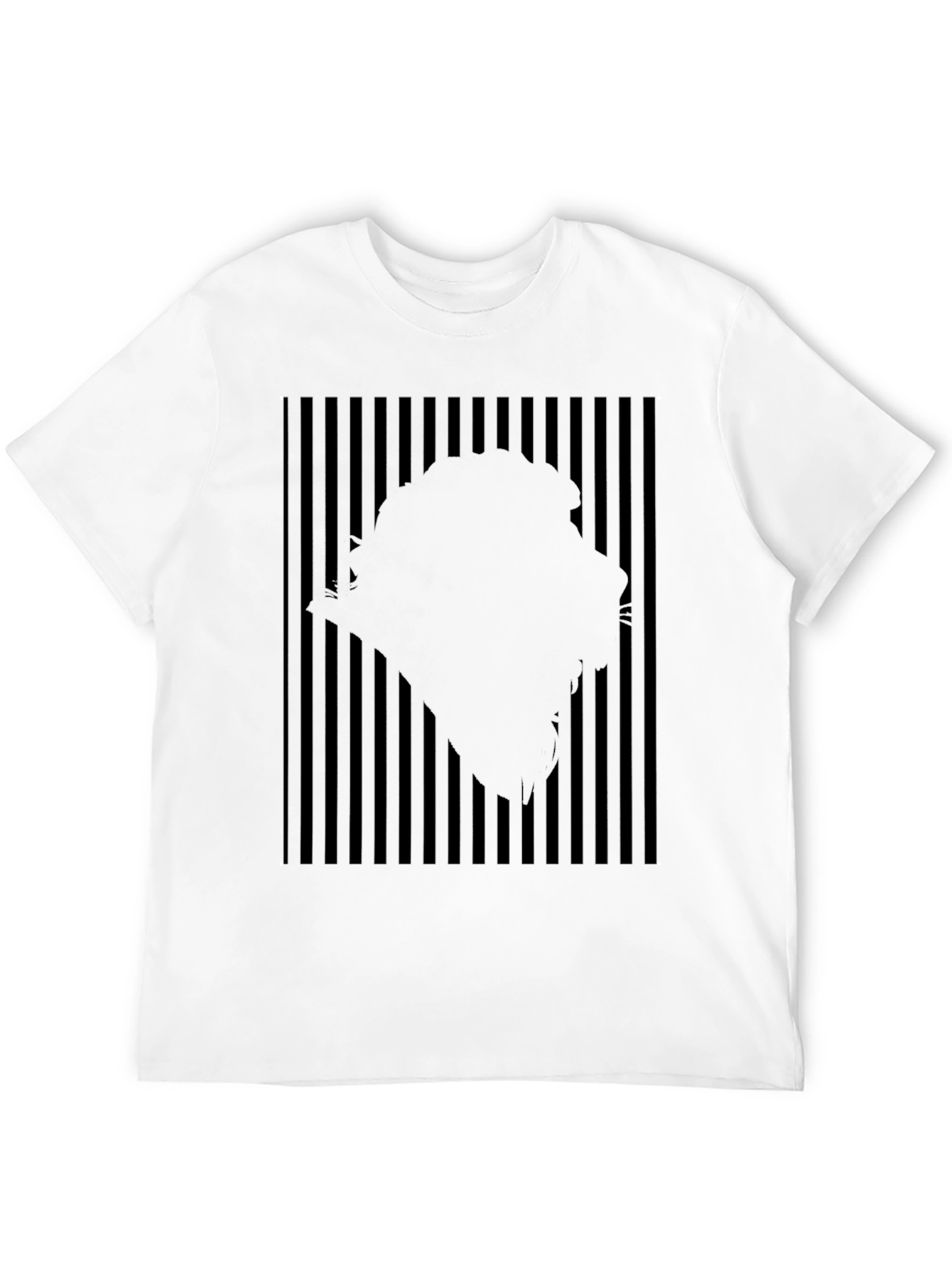 Abstract Striped Illusion Black T-Shirt