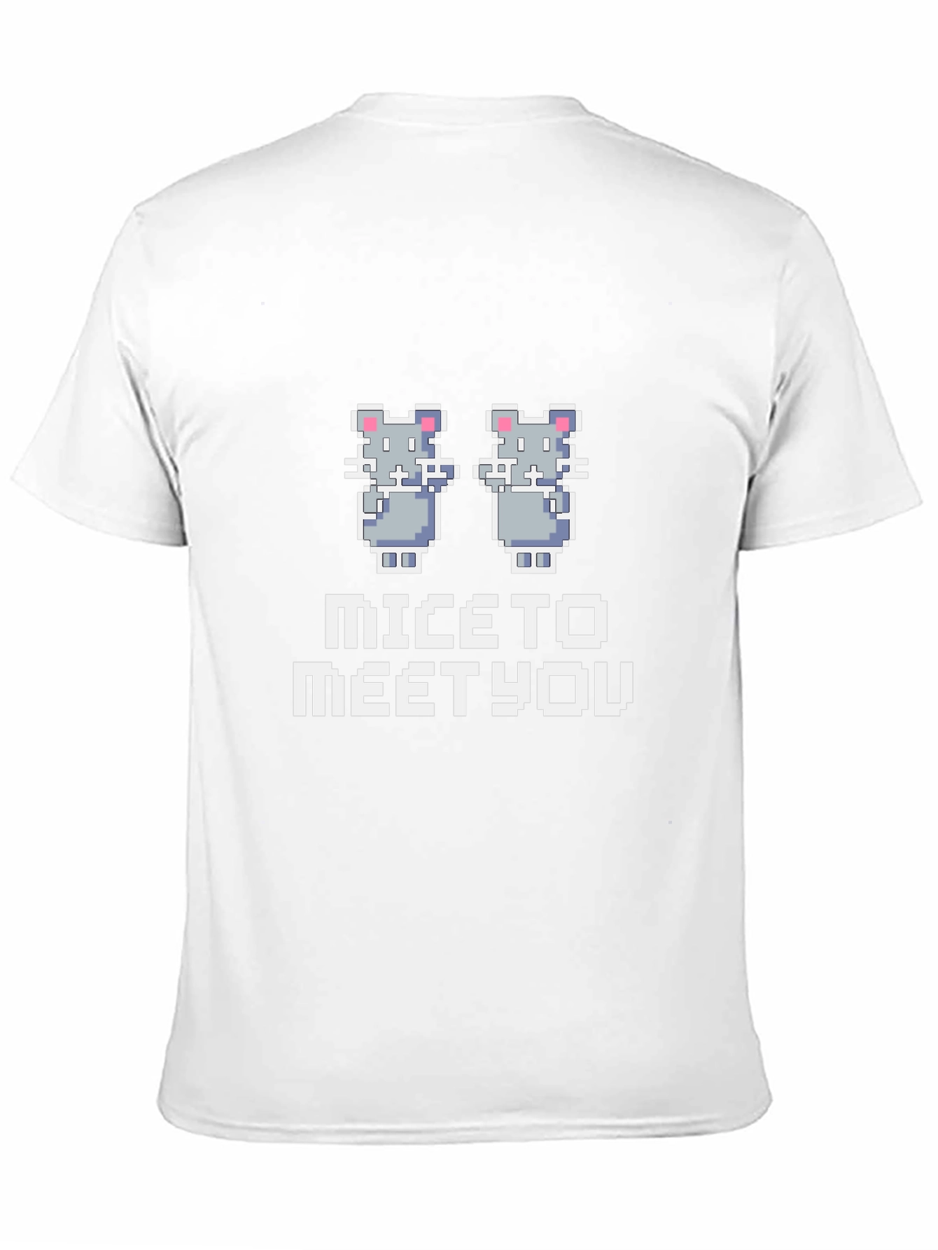Mice to Meet You Pixel Art Black T-Shirt