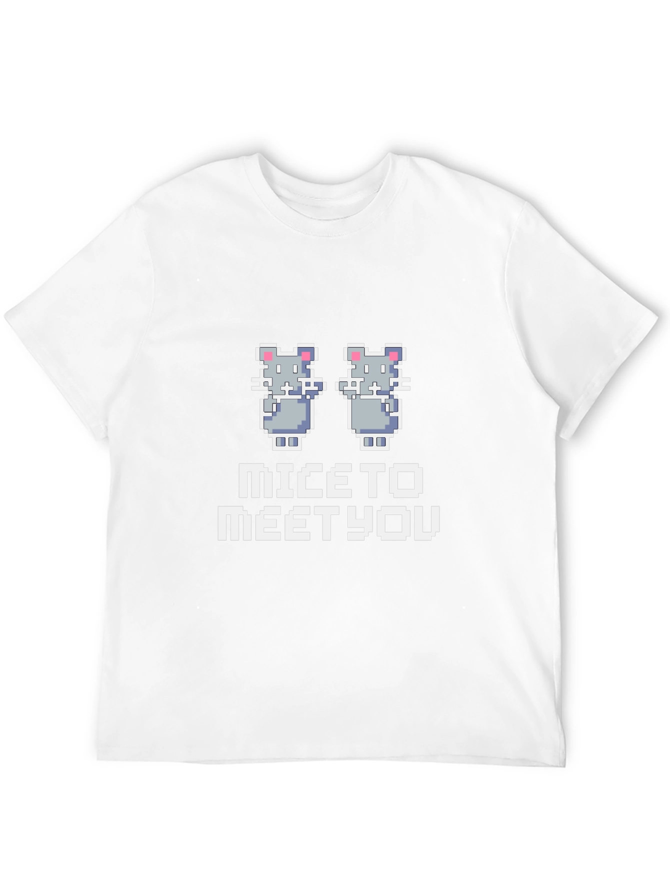 Mice to Meet You Pixel Art Black T-Shirt