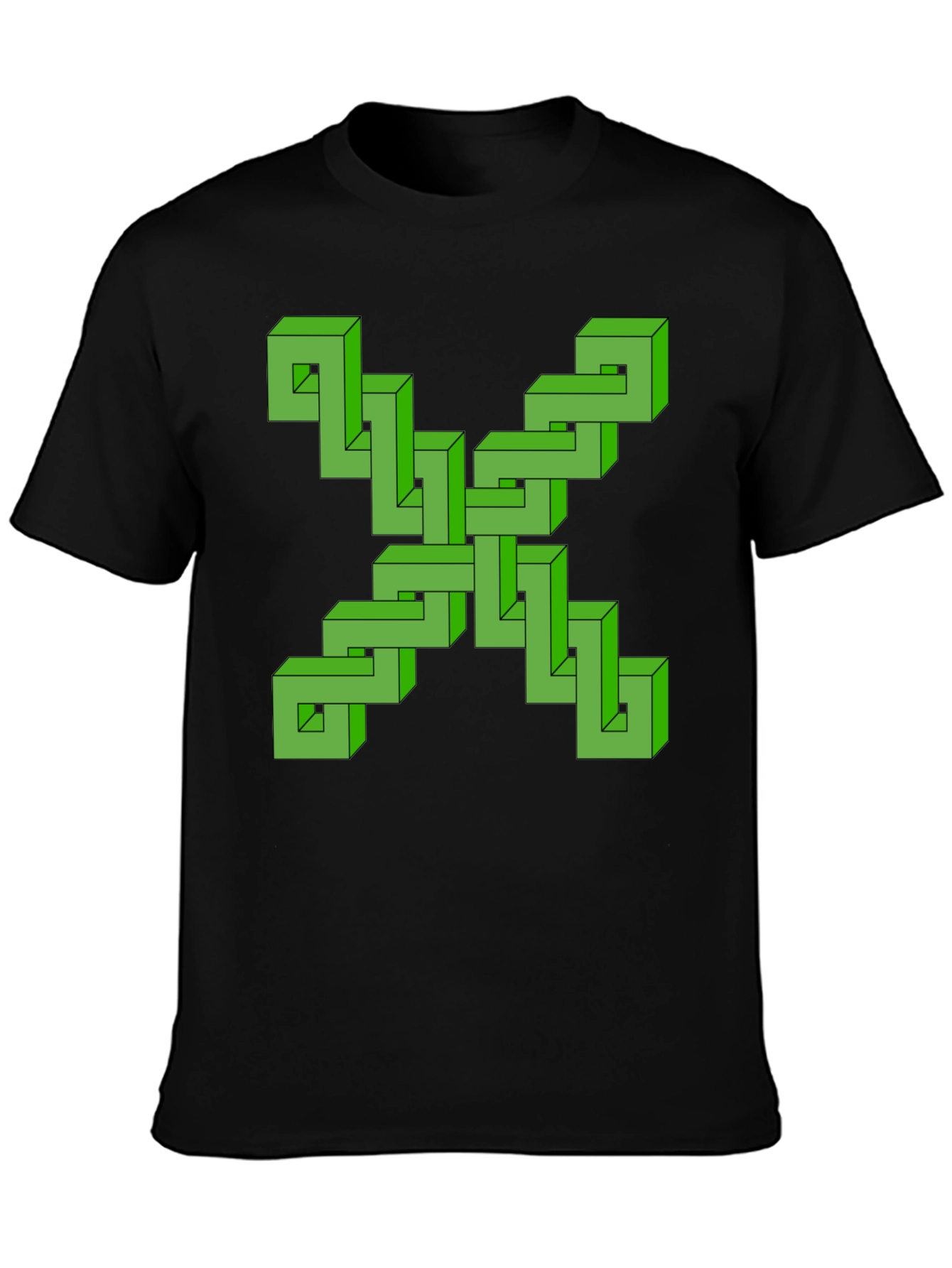 Optical Illusion Graphic Tee - Impossible Shape Design