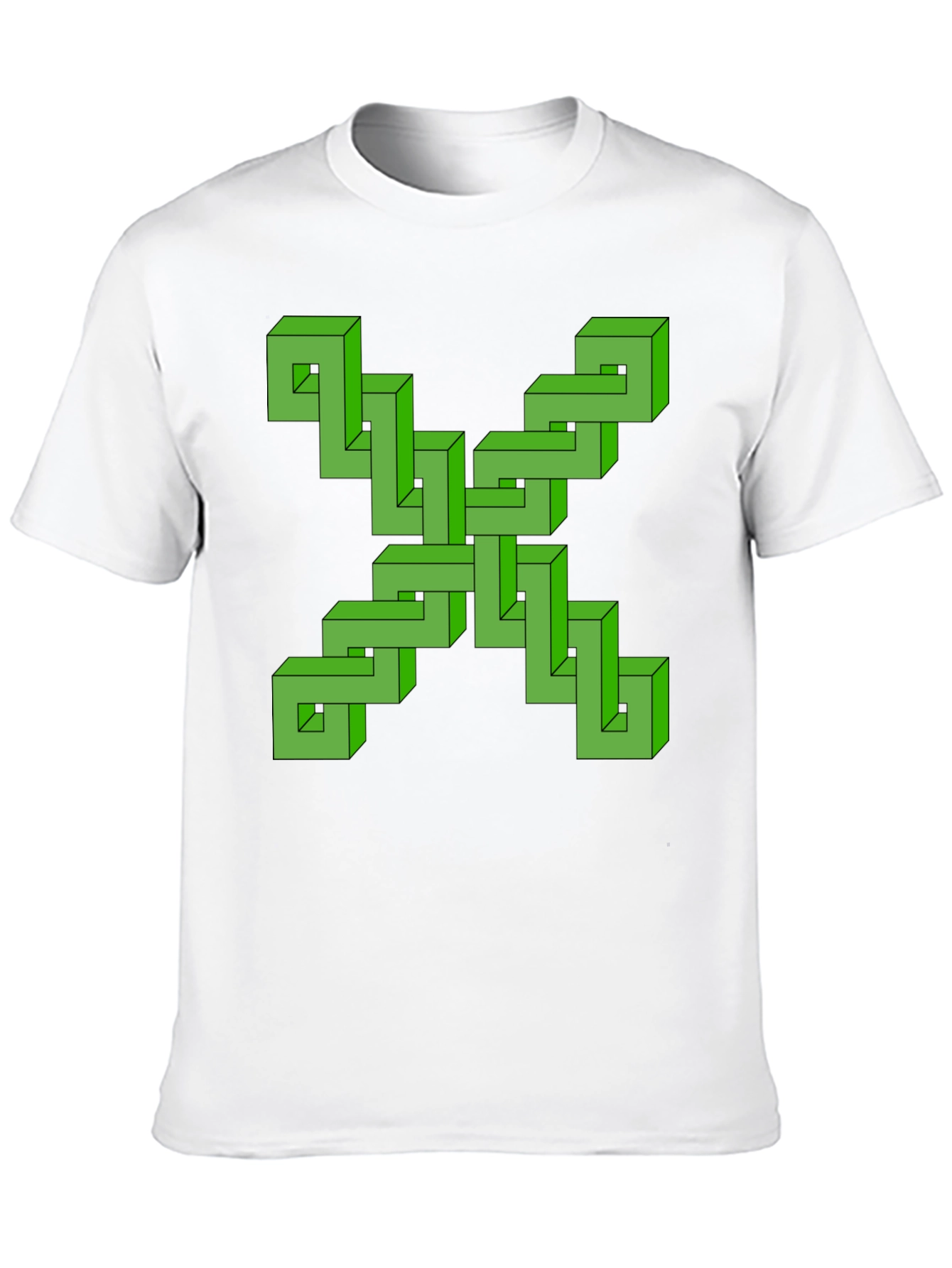 Optical Illusion Graphic Tee - Impossible Shape Design