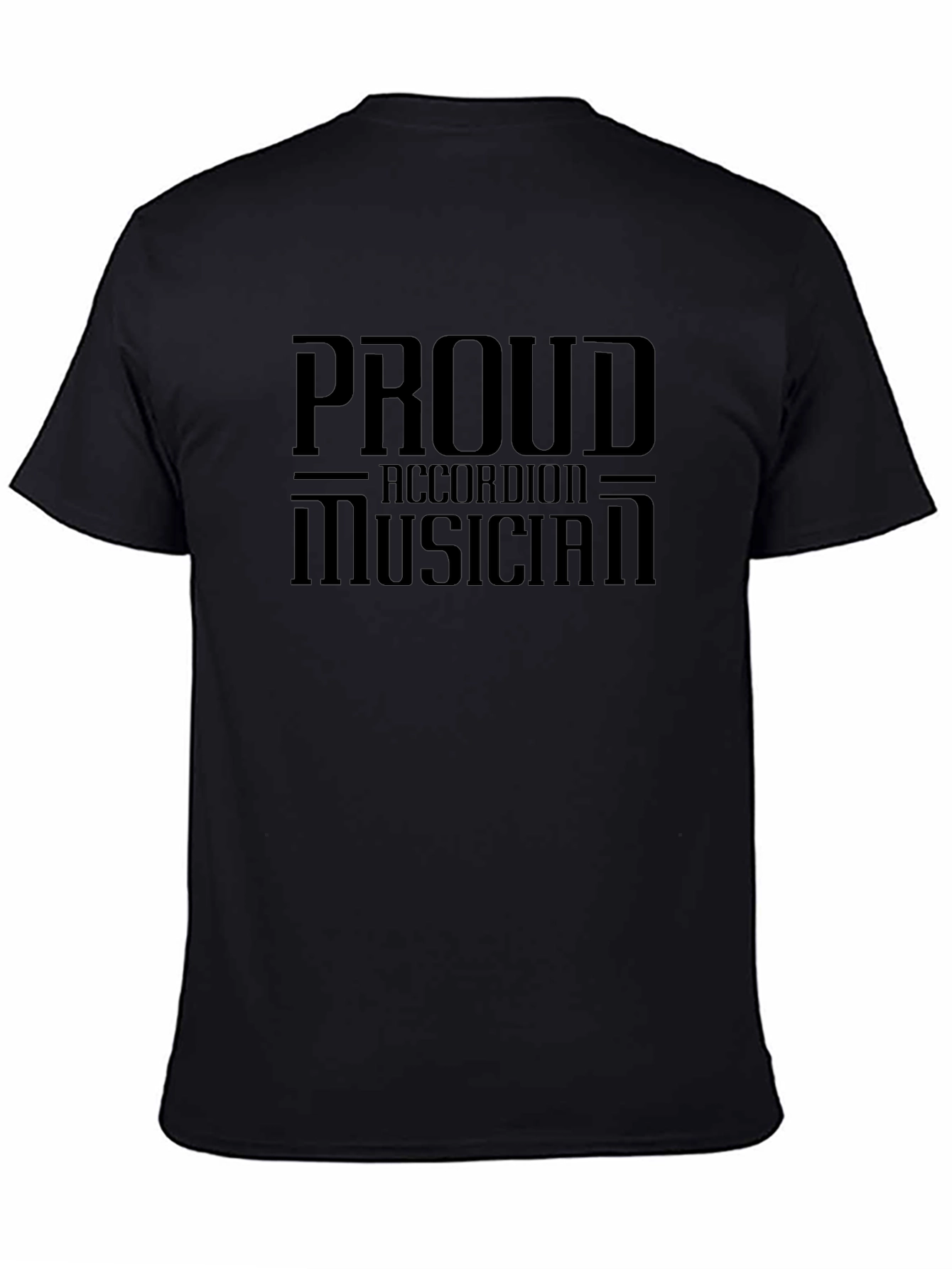 Proud Accordion Musician Black T-Shirt
