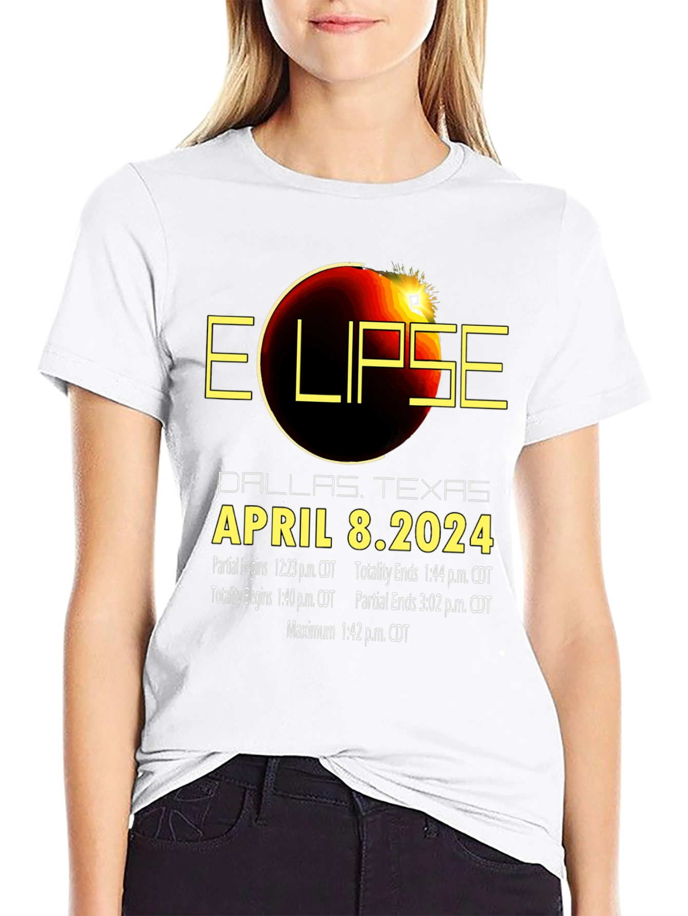 Total Solar Eclipse April 8 2024 Dallas Texas T-Shirt