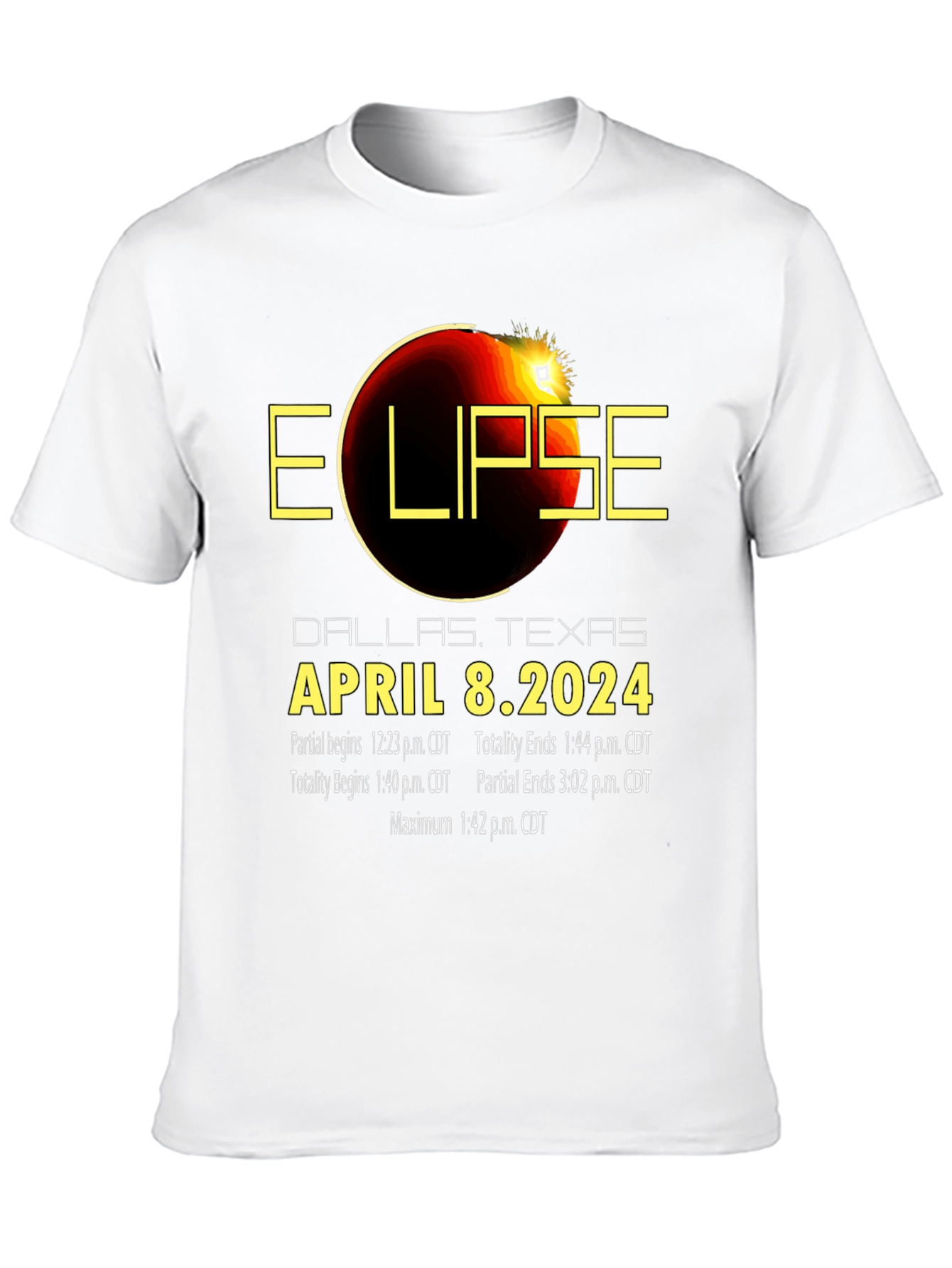 Total Solar Eclipse April 8 2024 Dallas Texas T-Shirt