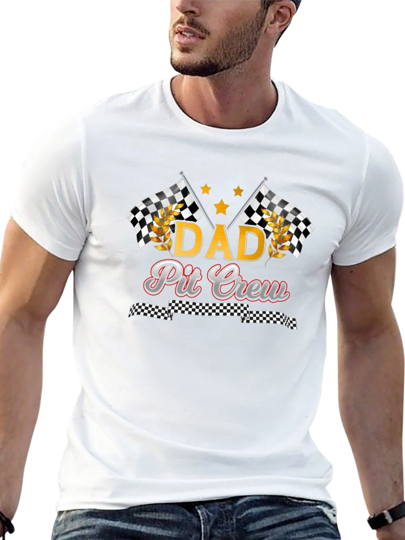Dad Pit Crew Graphic T-Shirt - Racing Fan Apparel