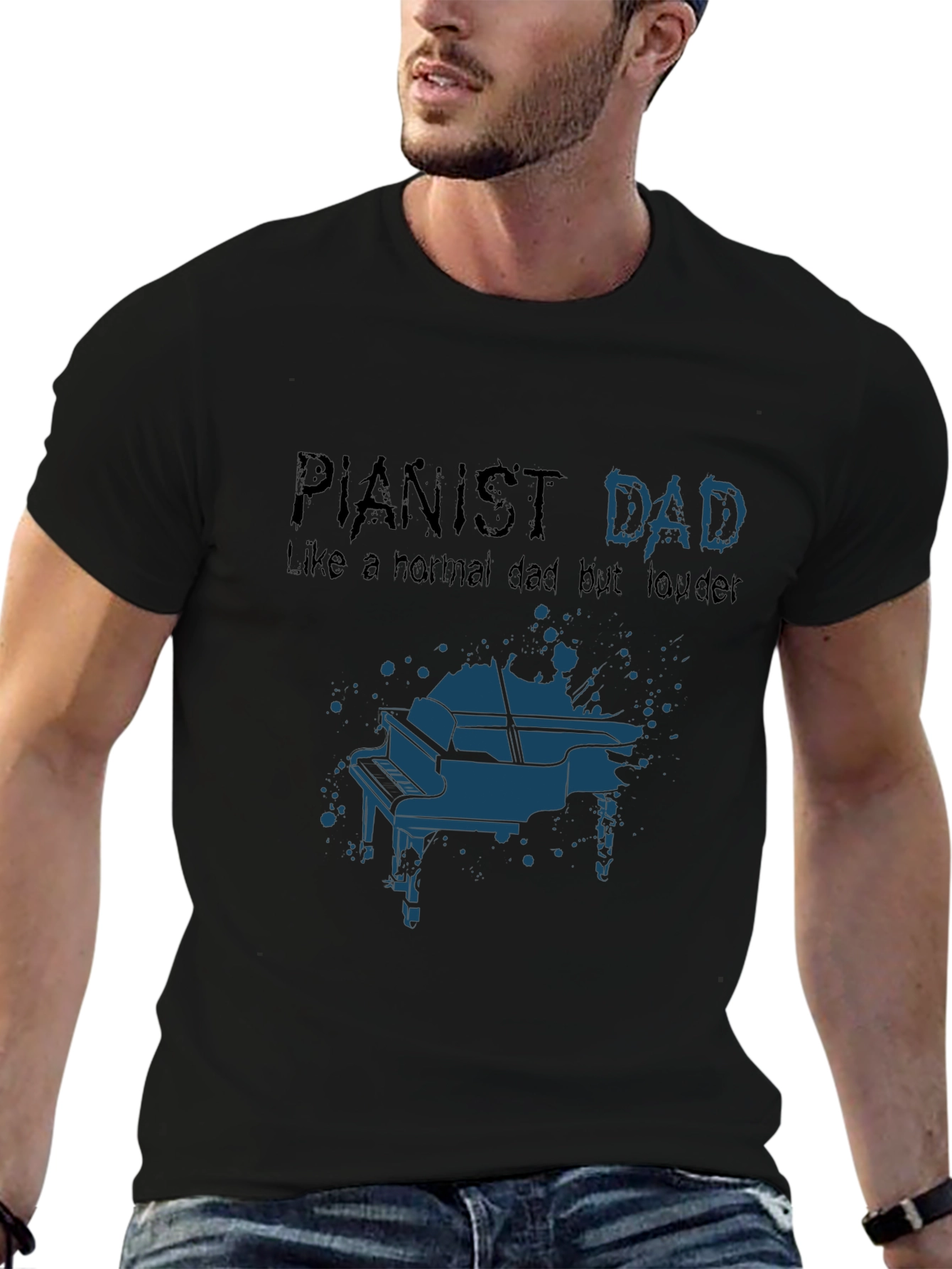Pianist Dad Graphic T-Shirt - Musician Father Tee
