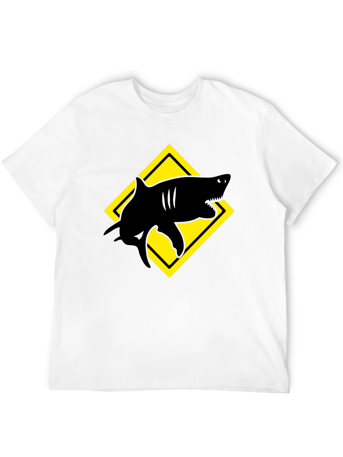 Shark Warning T-Shirt - Black Graphic Tee