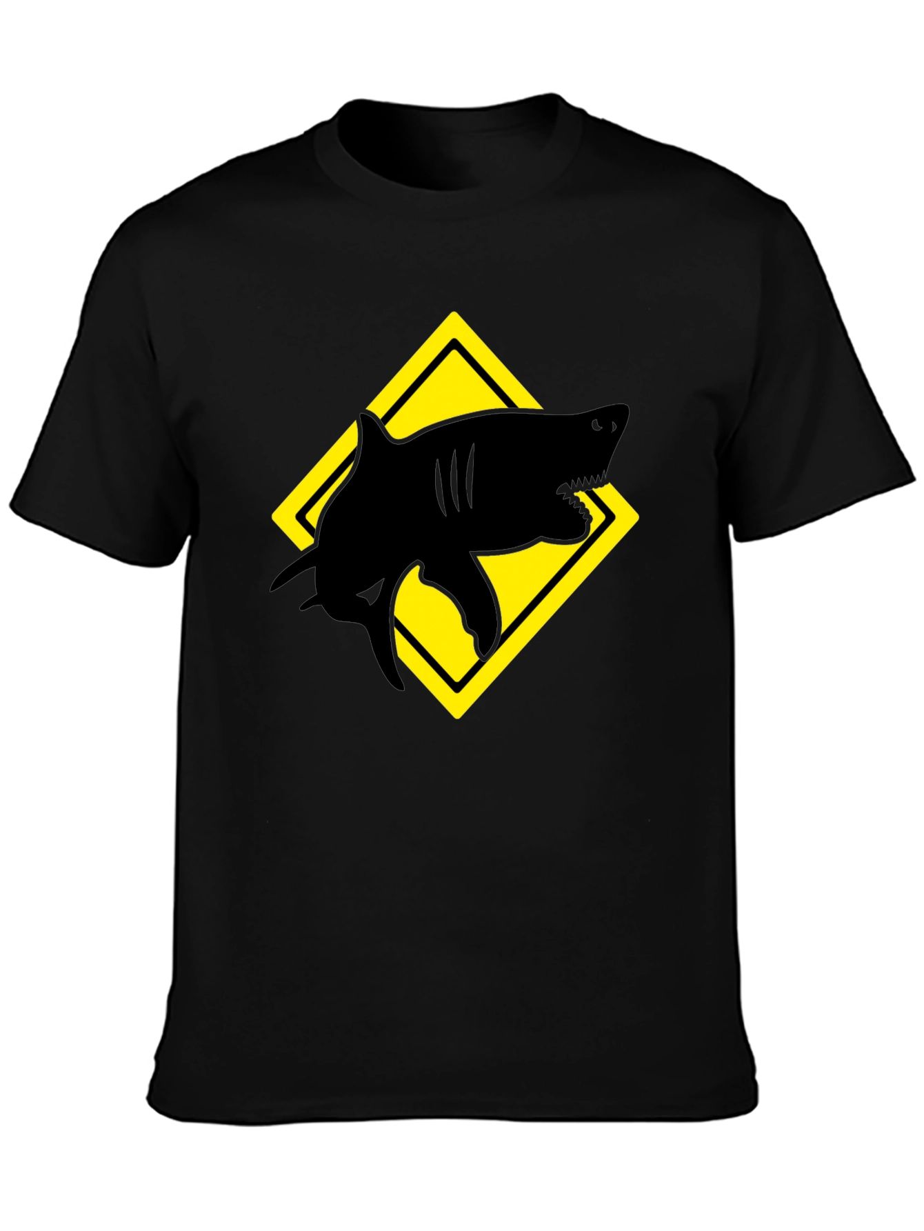 Shark Warning T-Shirt - Black Graphic Tee