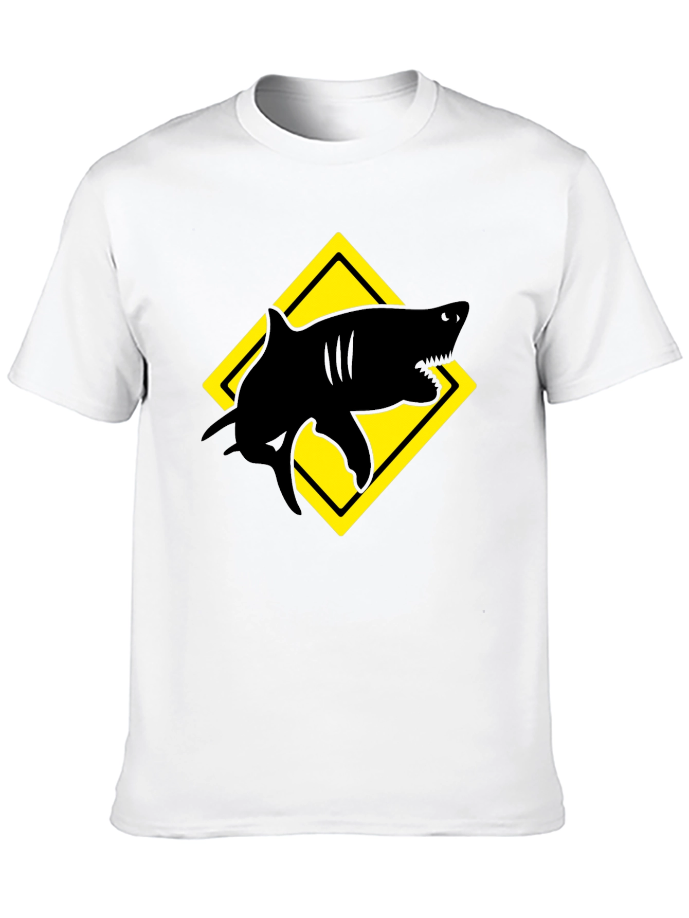 Shark Warning T-Shirt - Black Graphic Tee