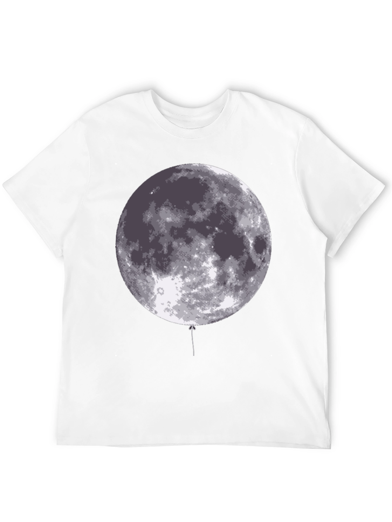 Moon Balloon Graphic Black T-Shirt