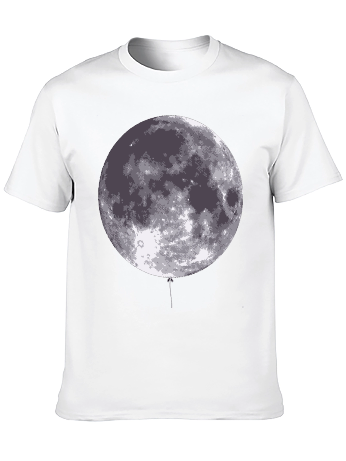 Moon Balloon Graphic Black T-Shirt