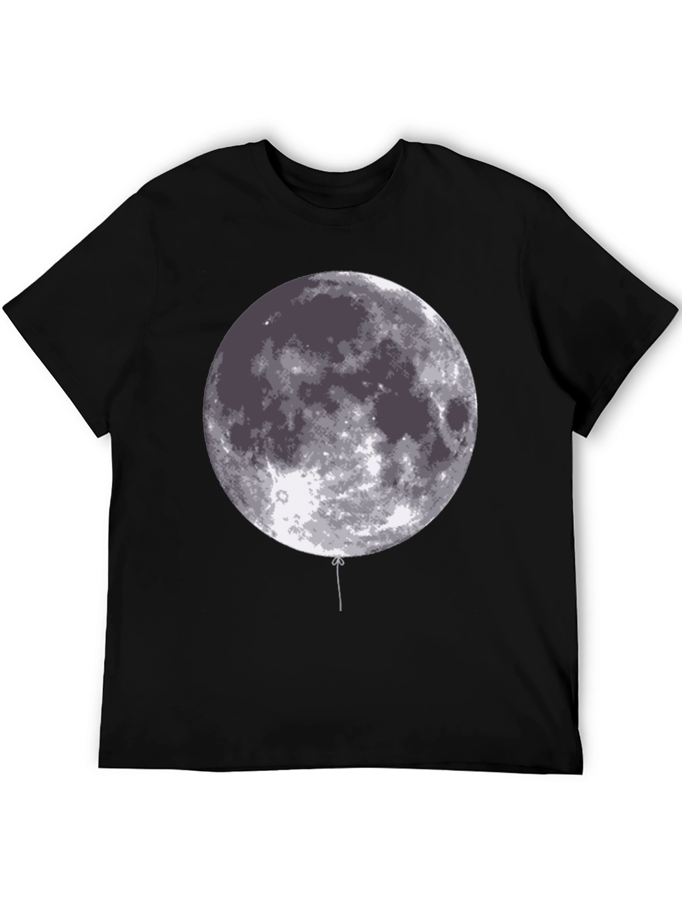 Moon Balloon Graphic Black T-Shirt