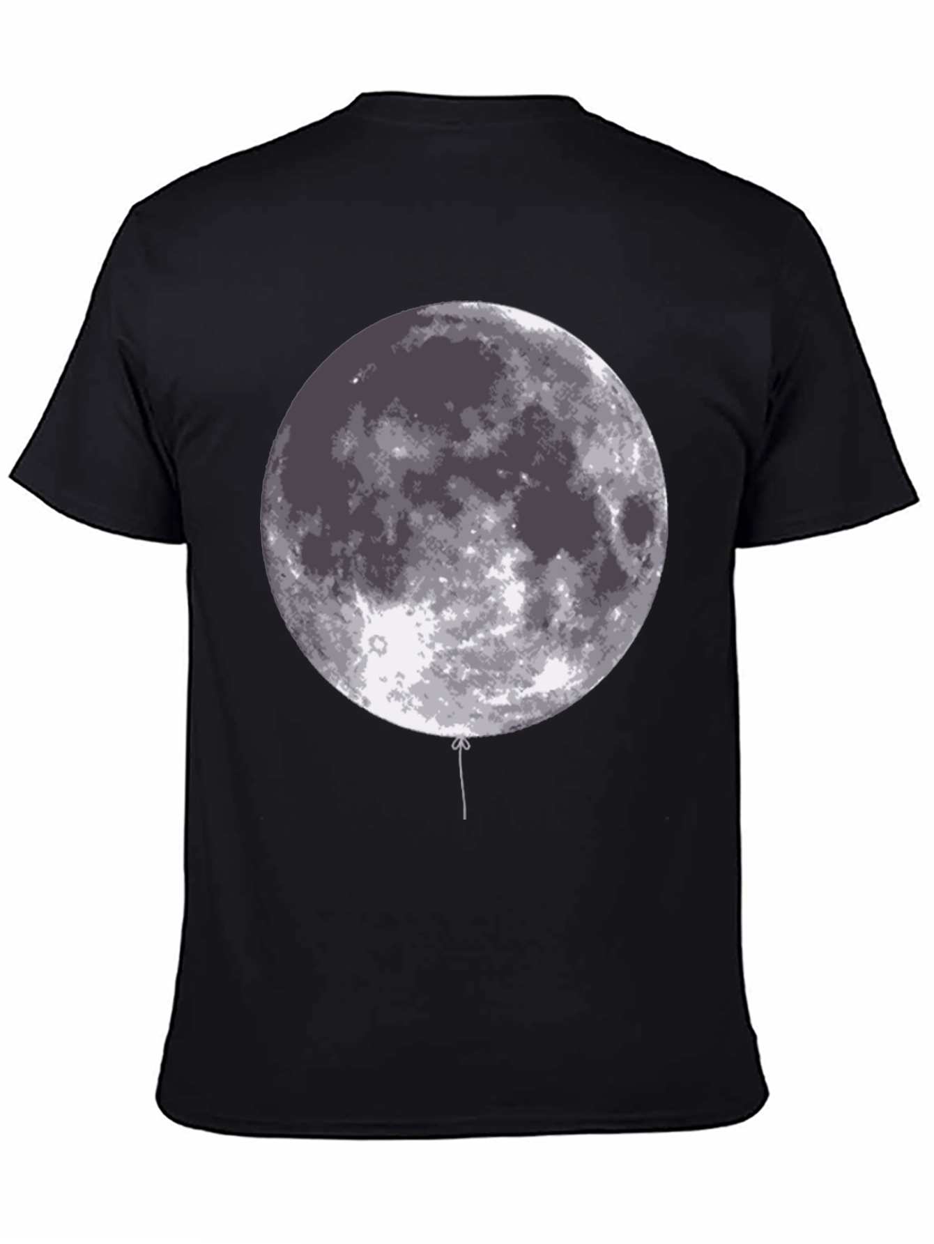 Moon Balloon Graphic Black T-Shirt