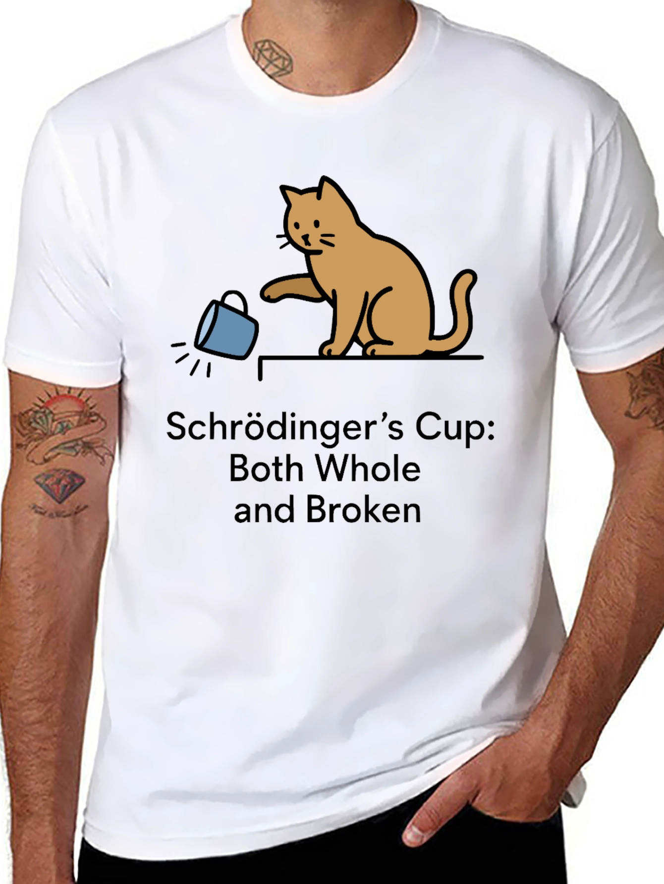 Schrödingers Cup Funny Graphic Tee - Cat Lover