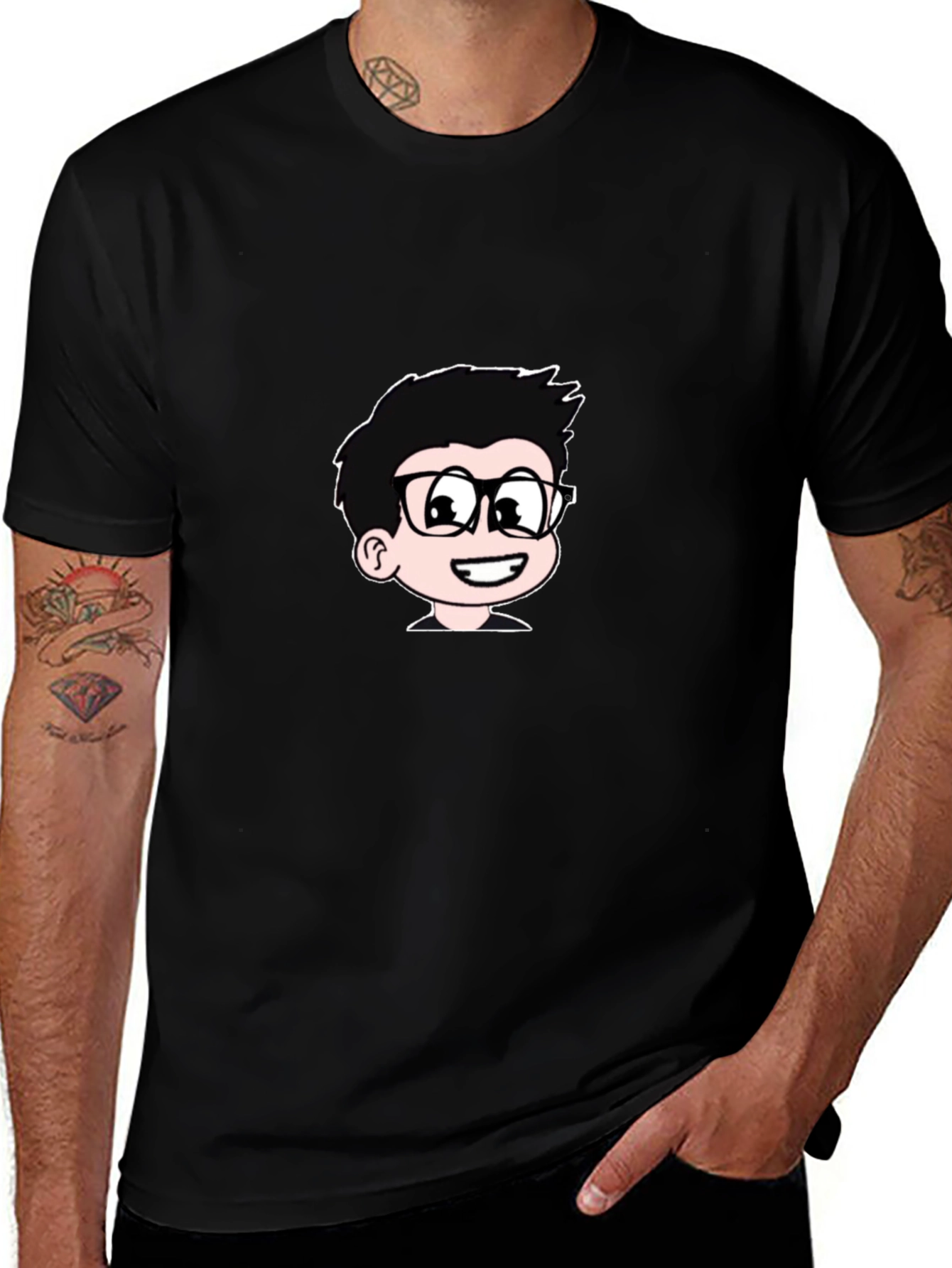 Cartoon Boy Black T-Shirt | Cool Casual Tee