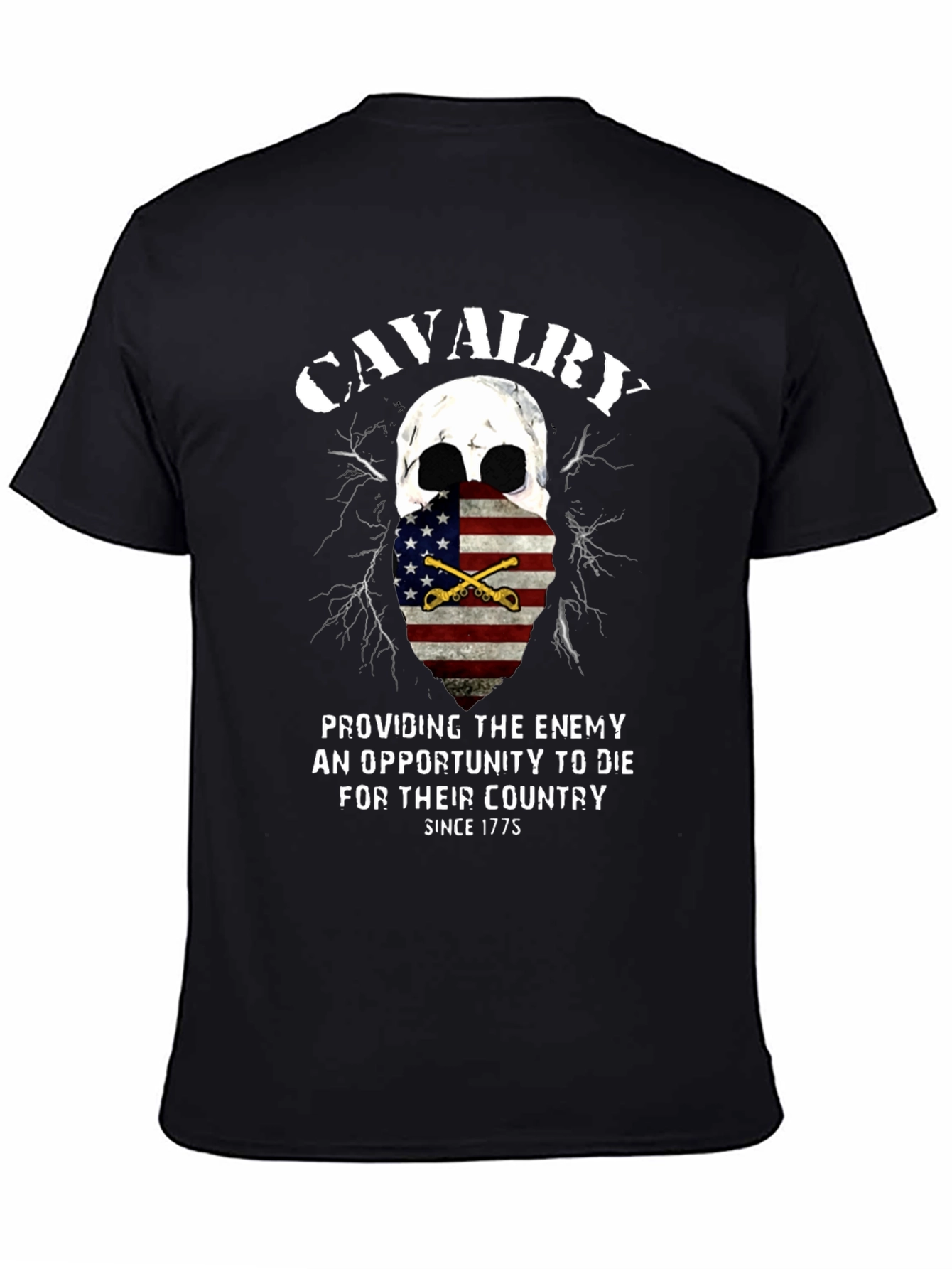 Cavalry Skull Graphic Tee - Patriotic American Pride T-Shirt