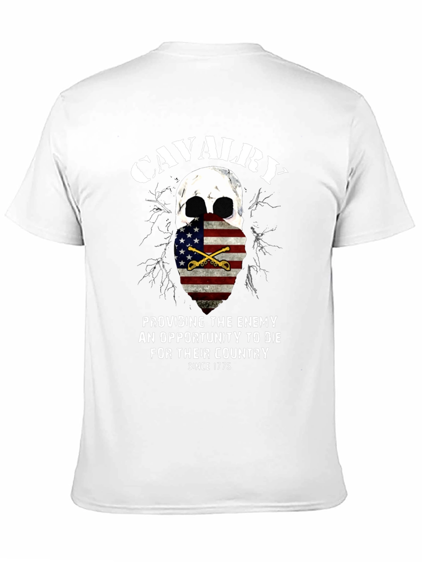 Cavalry Skull Graphic Tee - Patriotic American Pride T-Shirt