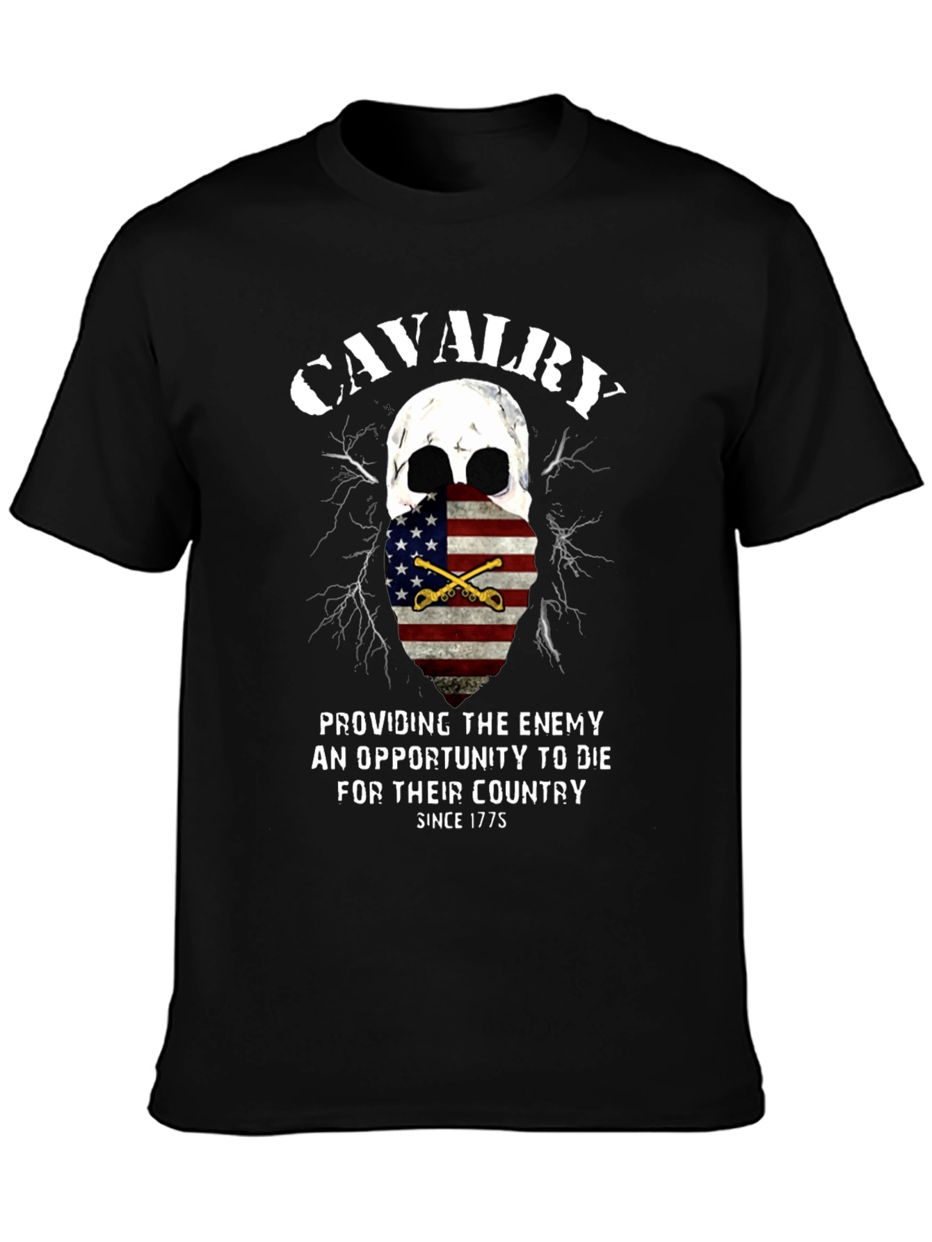 Cavalry Skull Graphic Tee - Patriotic American Pride T-Shirt