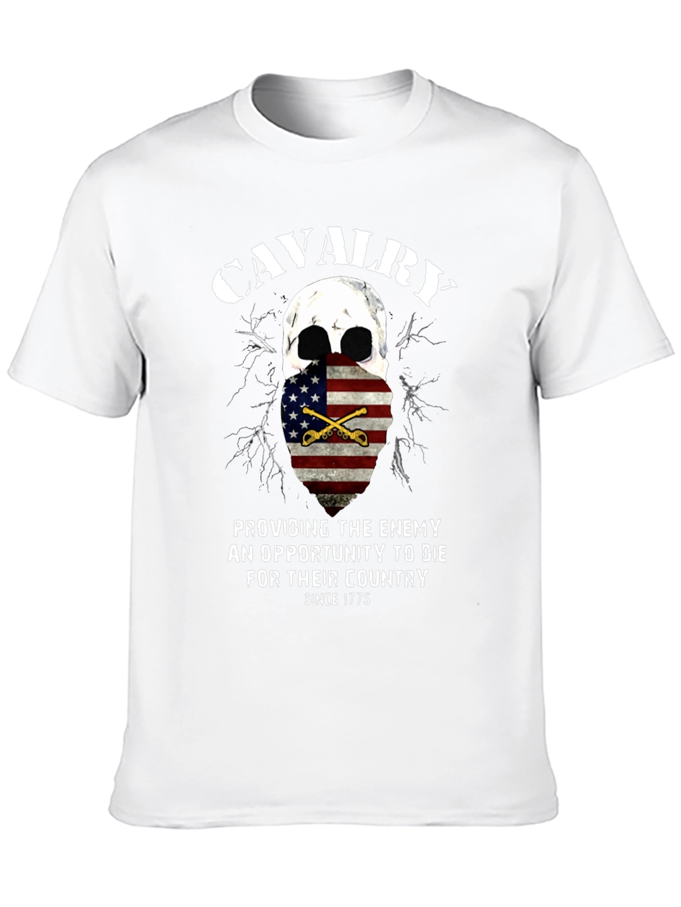 Cavalry Skull Graphic Tee - Patriotic American Pride T-Shirt
