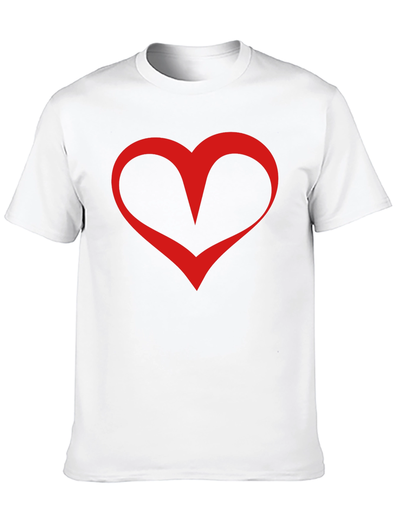 Black T-Shirt with Red Heart Graphic