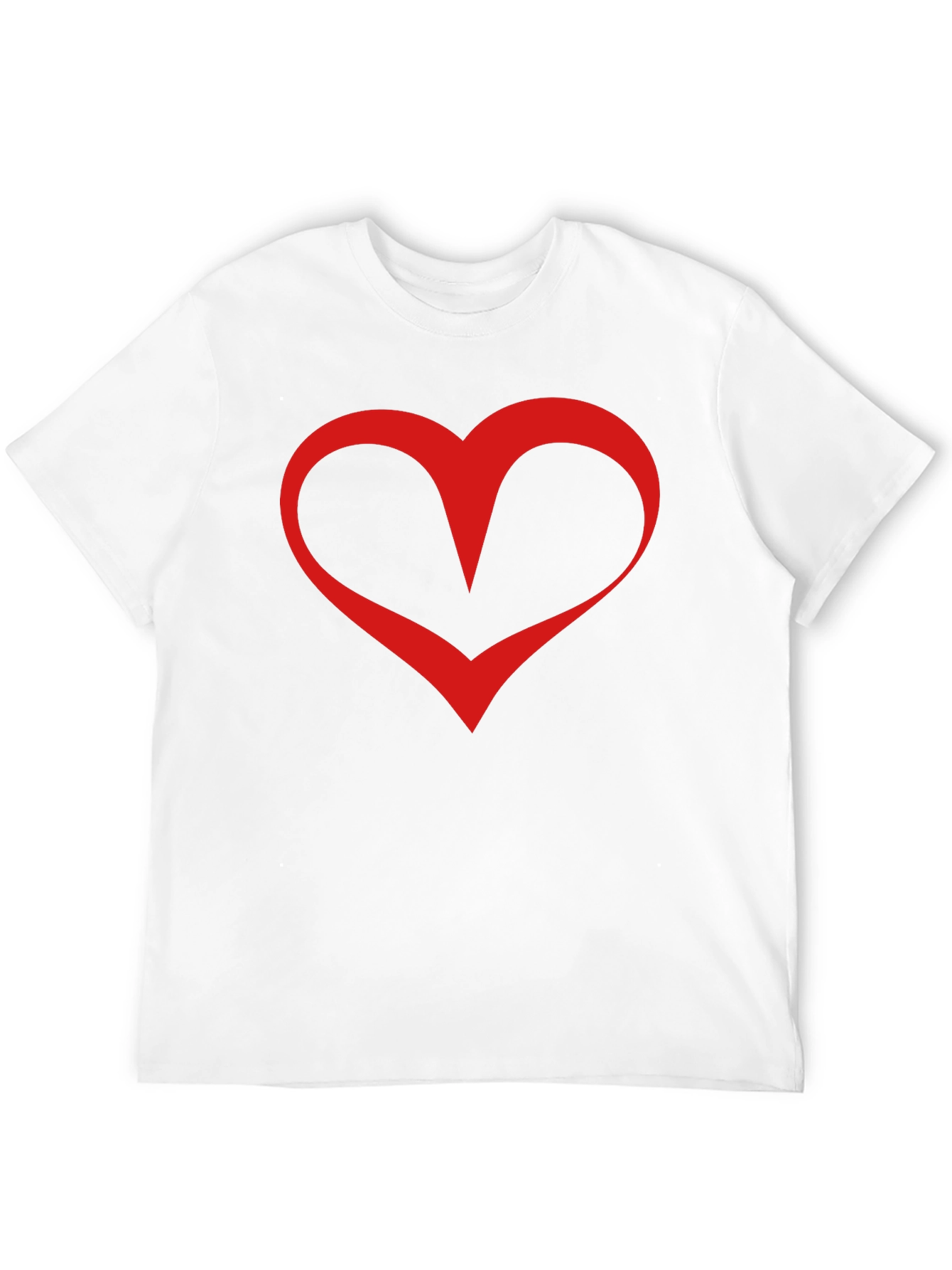 Black T-Shirt with Red Heart Graphic