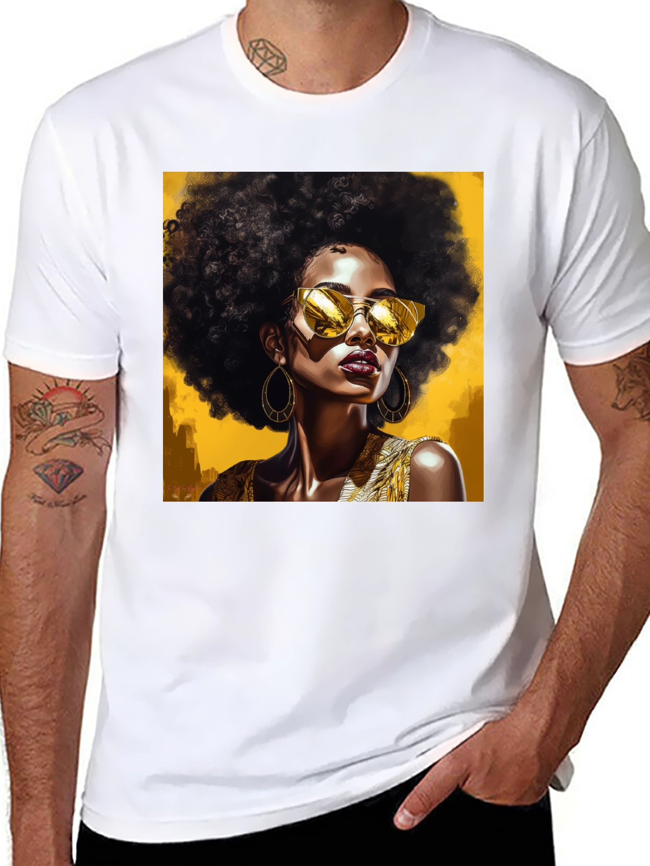 Retro Afro Art Graphic T-Shirt