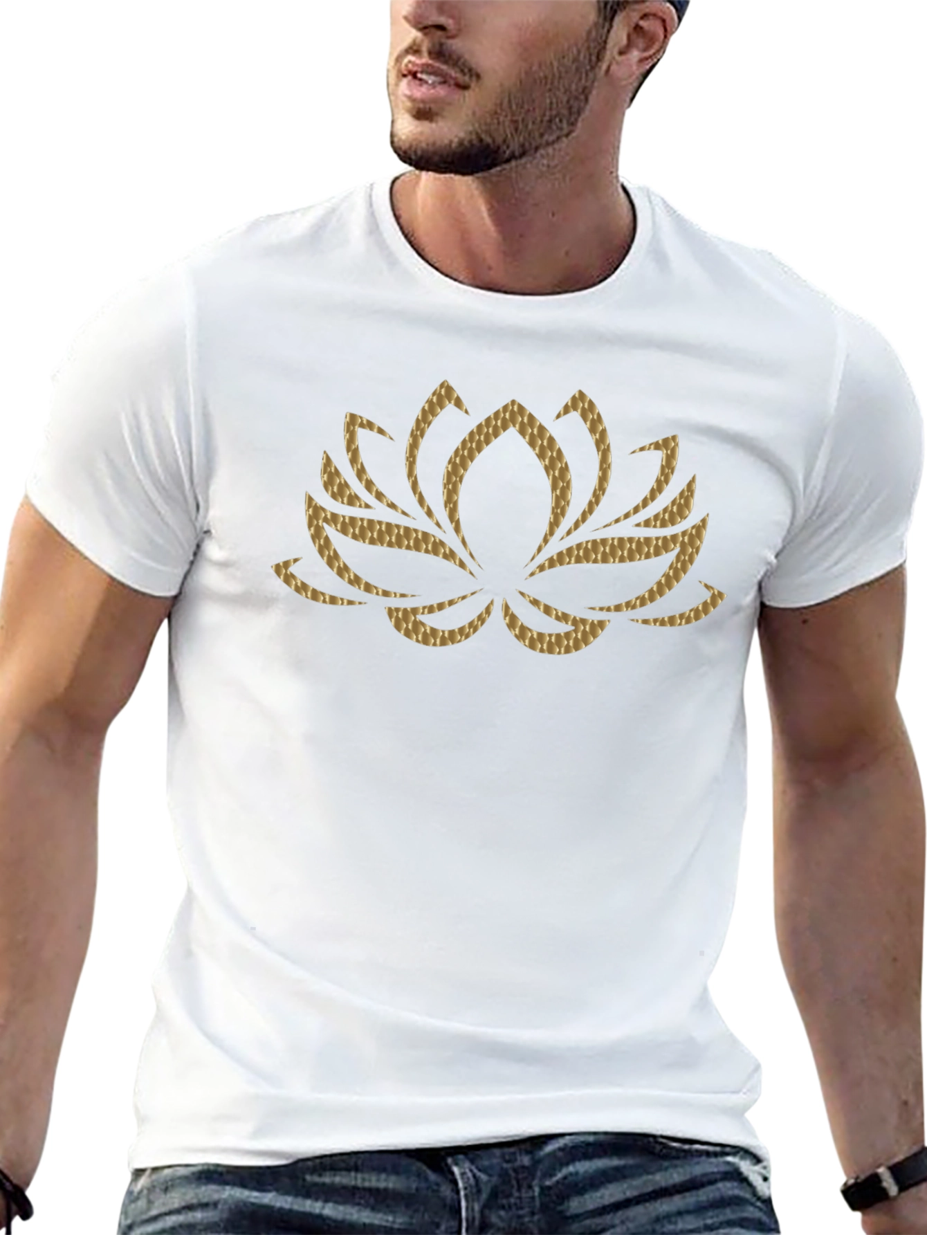 Lotus Flower Graphic Tee - Stylish Black T-Shirt