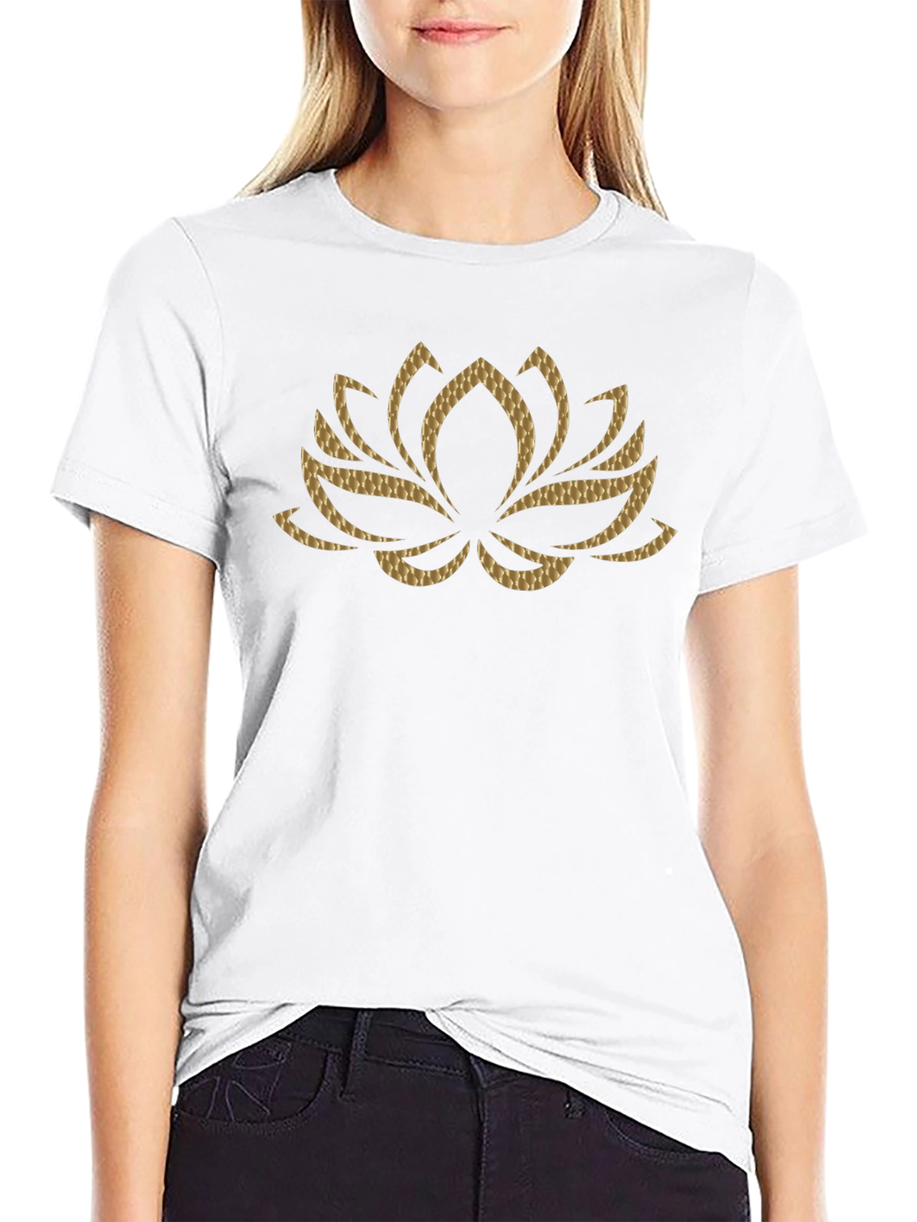 Lotus Flower Graphic Tee - Stylish Black T-Shirt