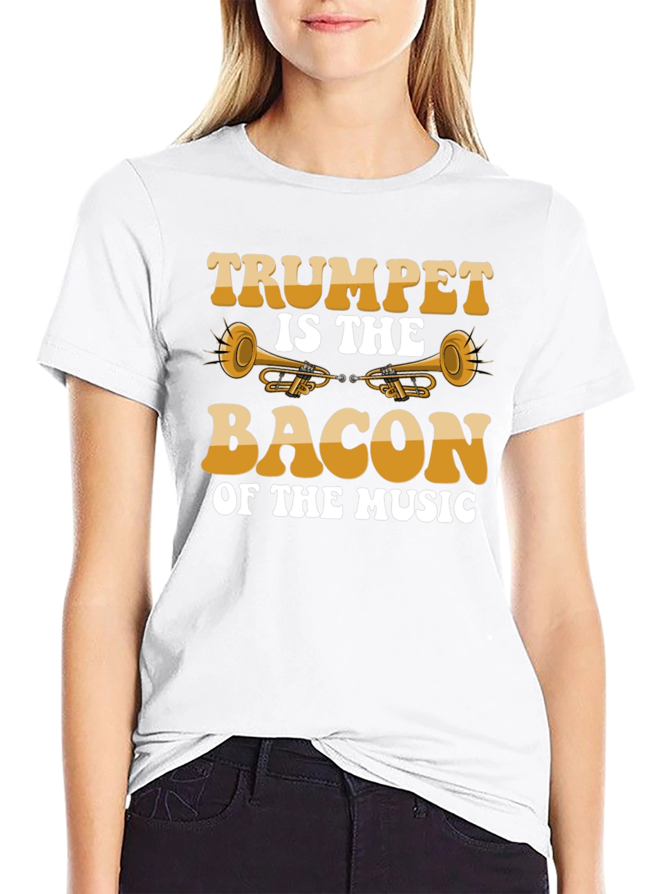 Trumpet is the Bacon of Music Black T-Shirt