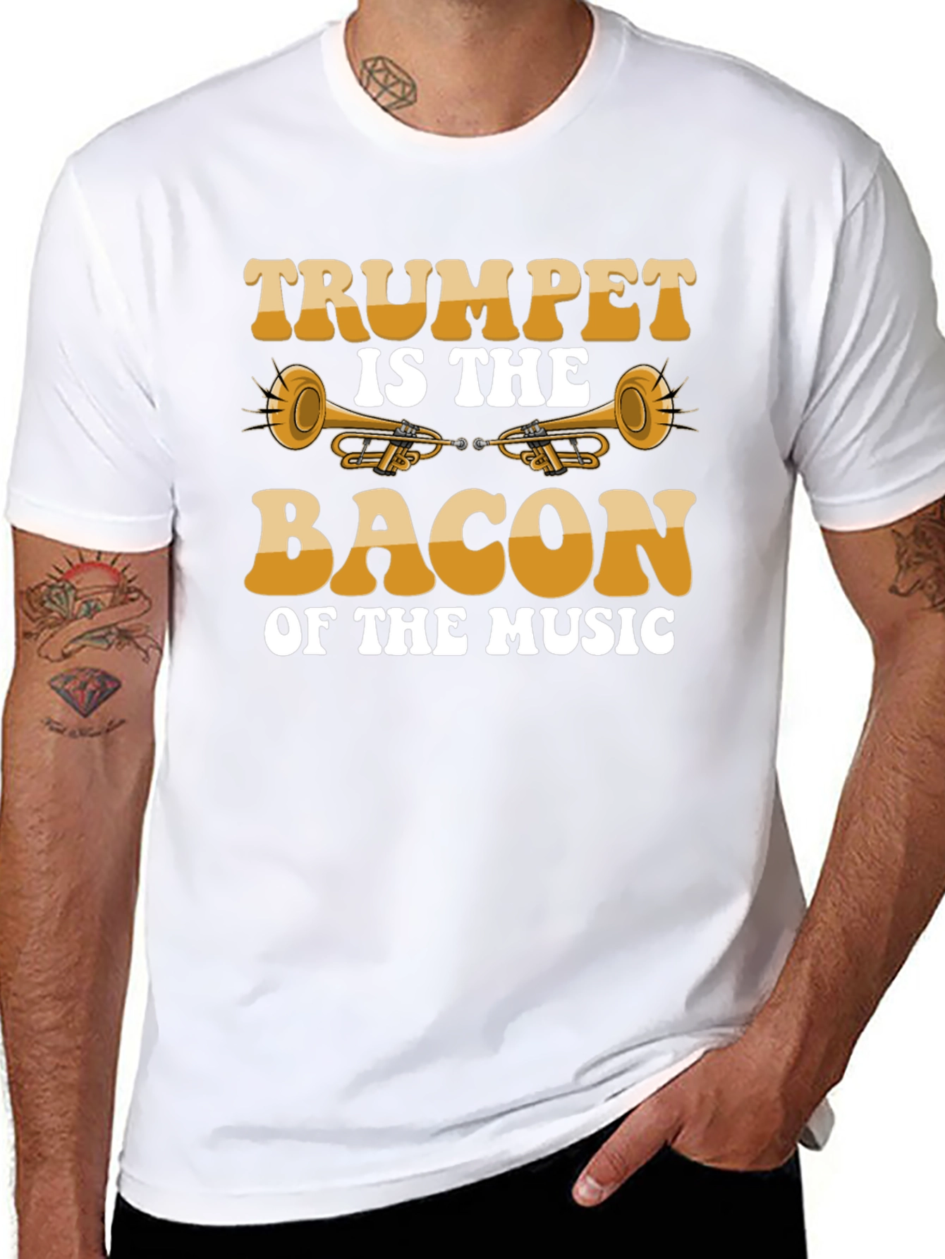 Trumpet is the Bacon of Music Black T-Shirt