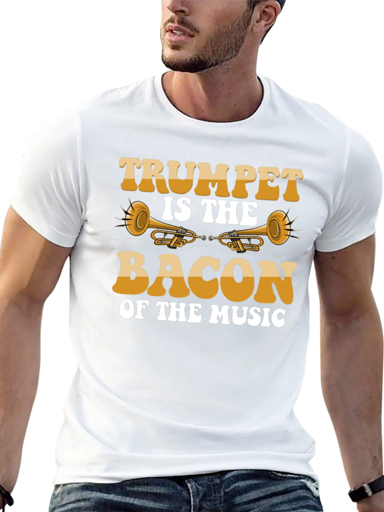 Trumpet is the Bacon of Music Black T-Shirt
