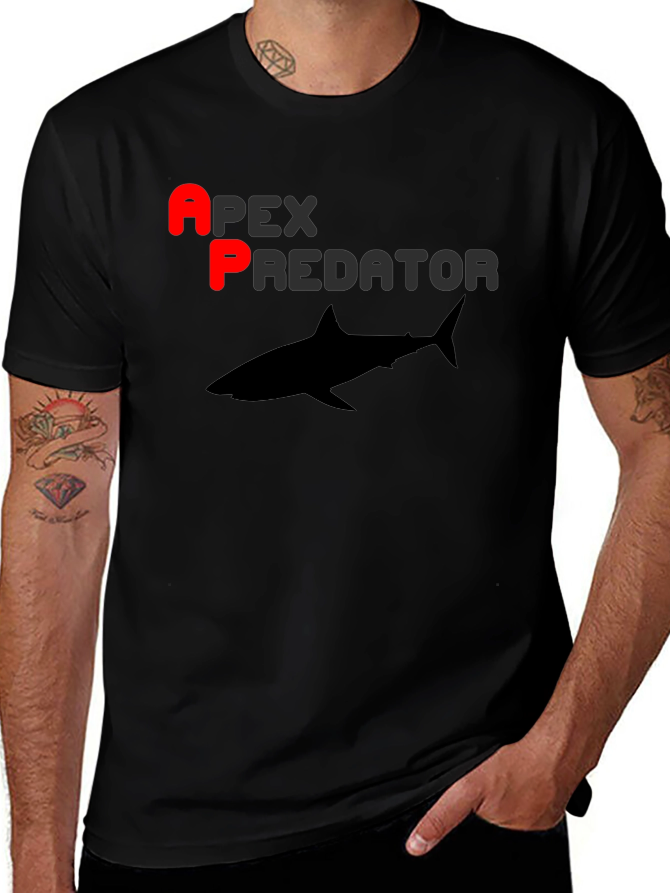 Apex Predator Shark Graphic T-Shirt - Black