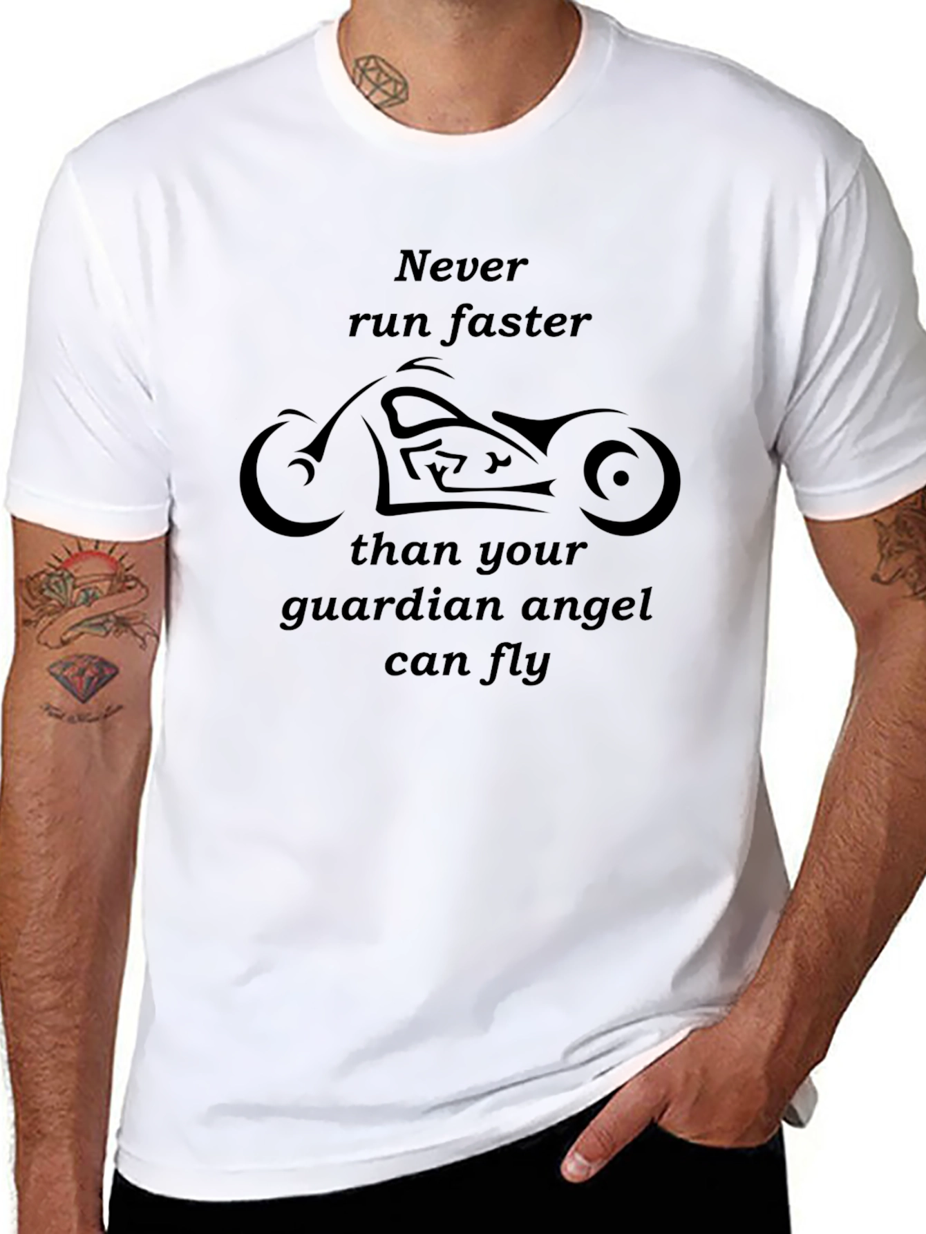 Never Run Faster Black Graphic Tee