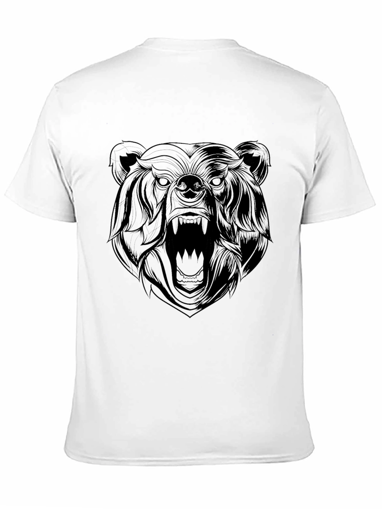 Mens Black Graphic Tee - Roaring Bear Design
