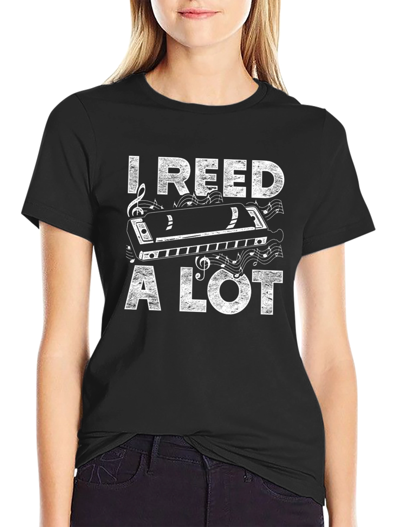 I Reed A Lot Harmonica Graphic T-Shirt