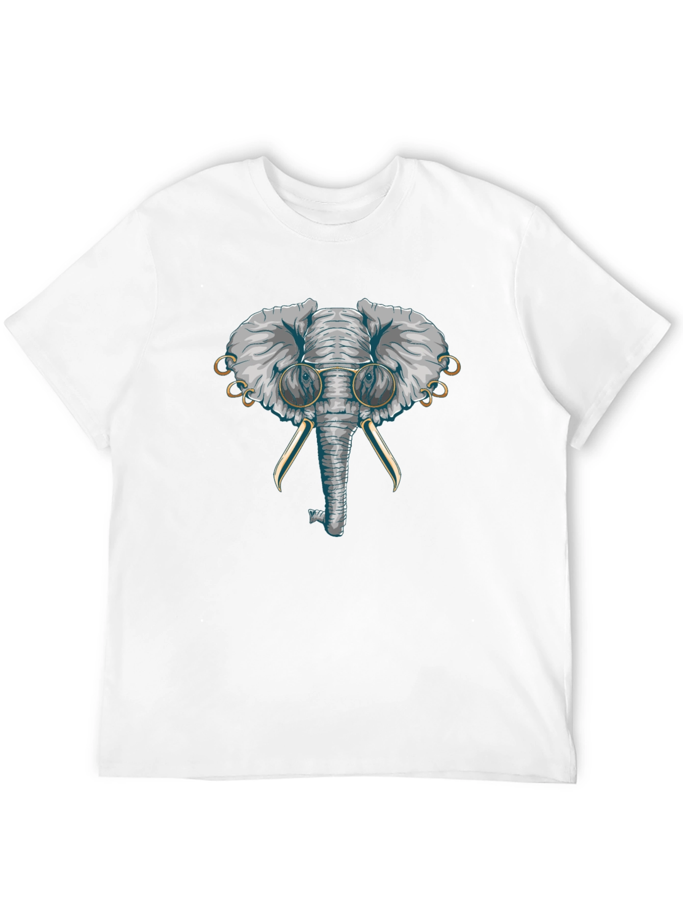 Elephant with Glasses Graphic T-Shirt