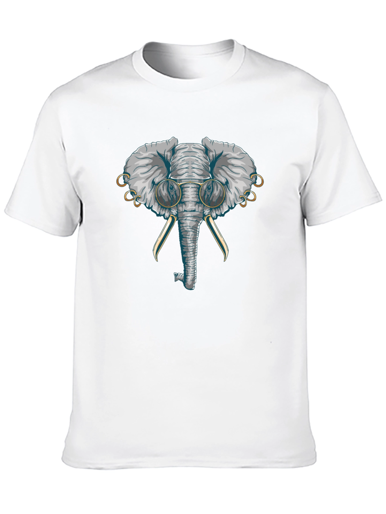 Elephant with Glasses Graphic T-Shirt