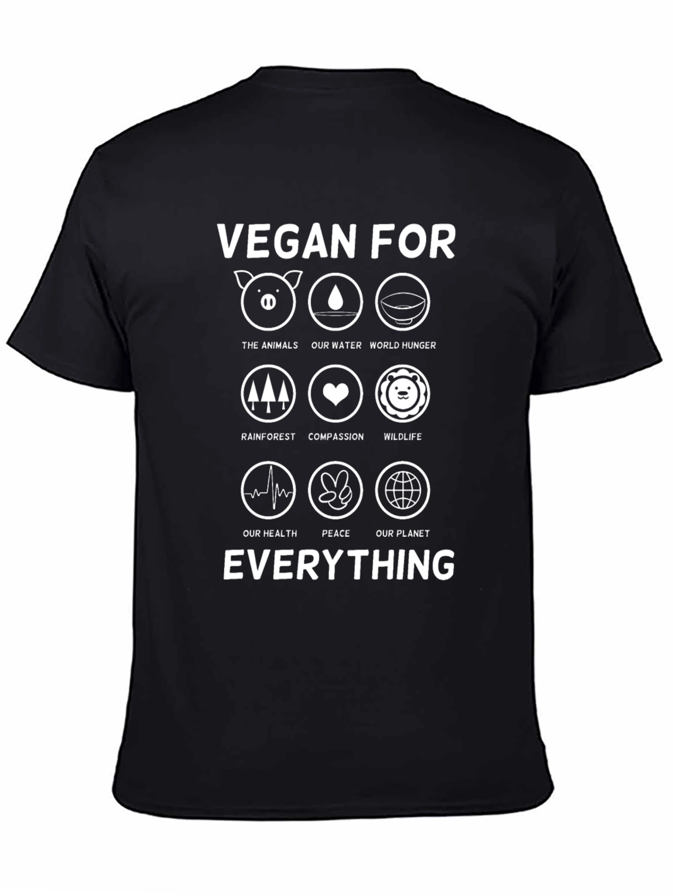 Vegan For Everything Black Graphic Tee