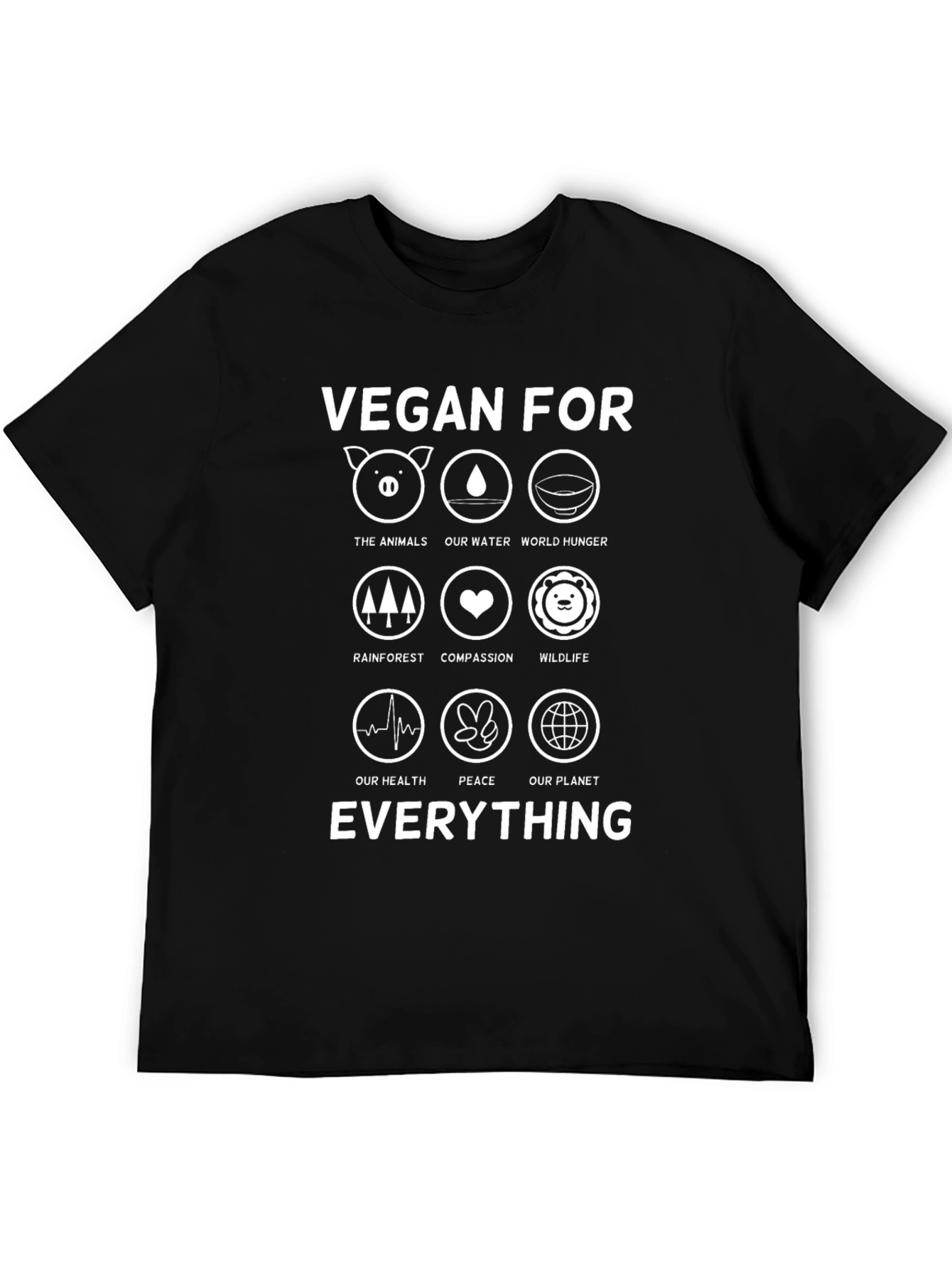 Vegan For Everything Black Graphic Tee