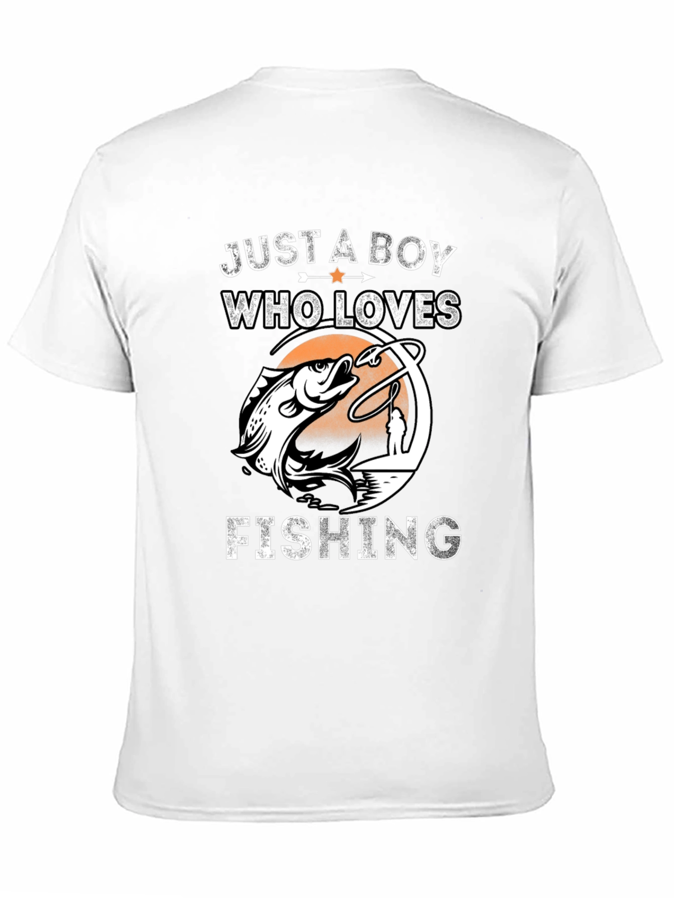 Boy Who Loves Fishing Graphic Tee - Black