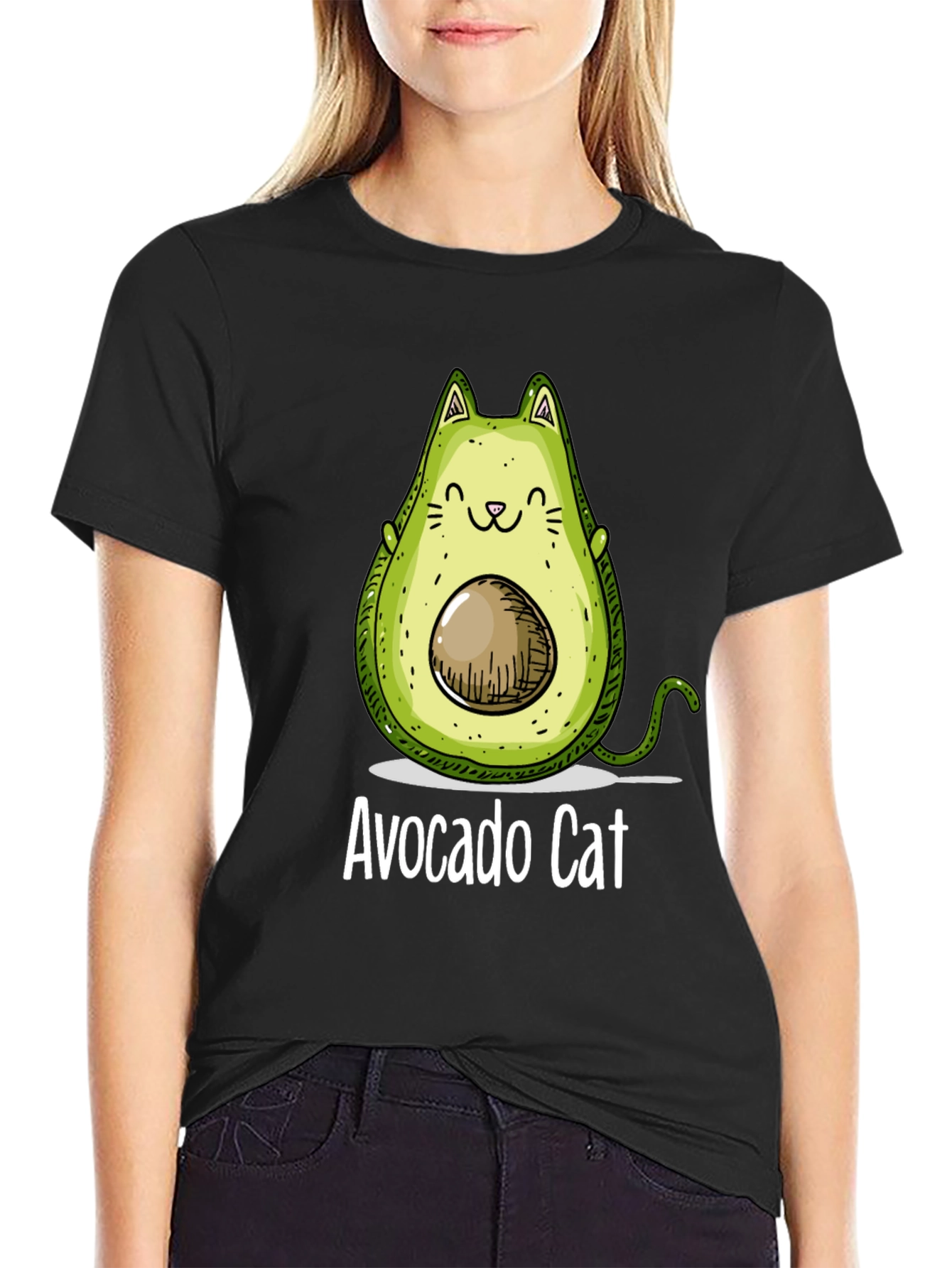 Avocado Cat Graphic Tee - Unique & Funny T-Shirt