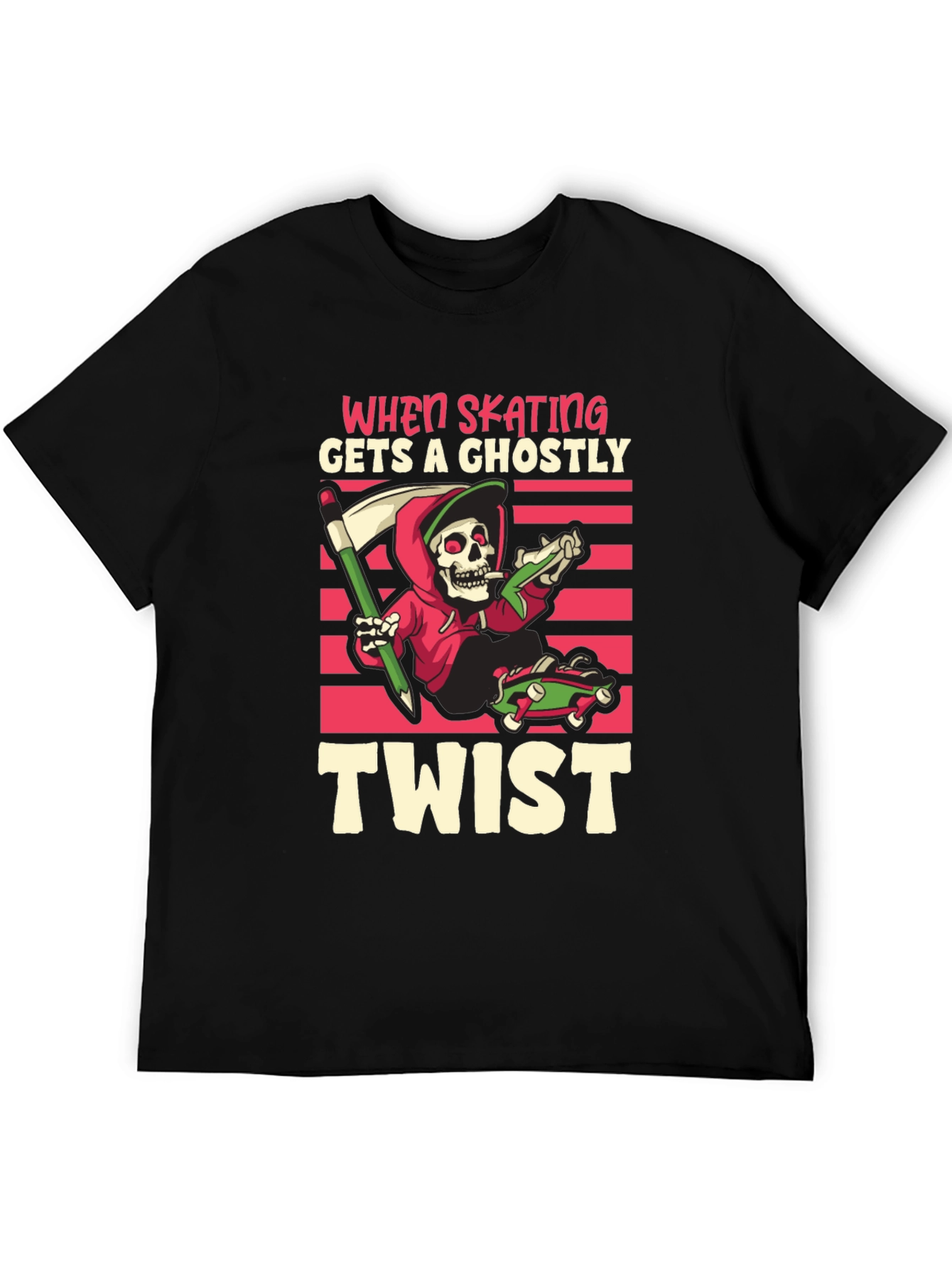 Skateboarding Grim Reaper T-Shirt: Ghostly Twist