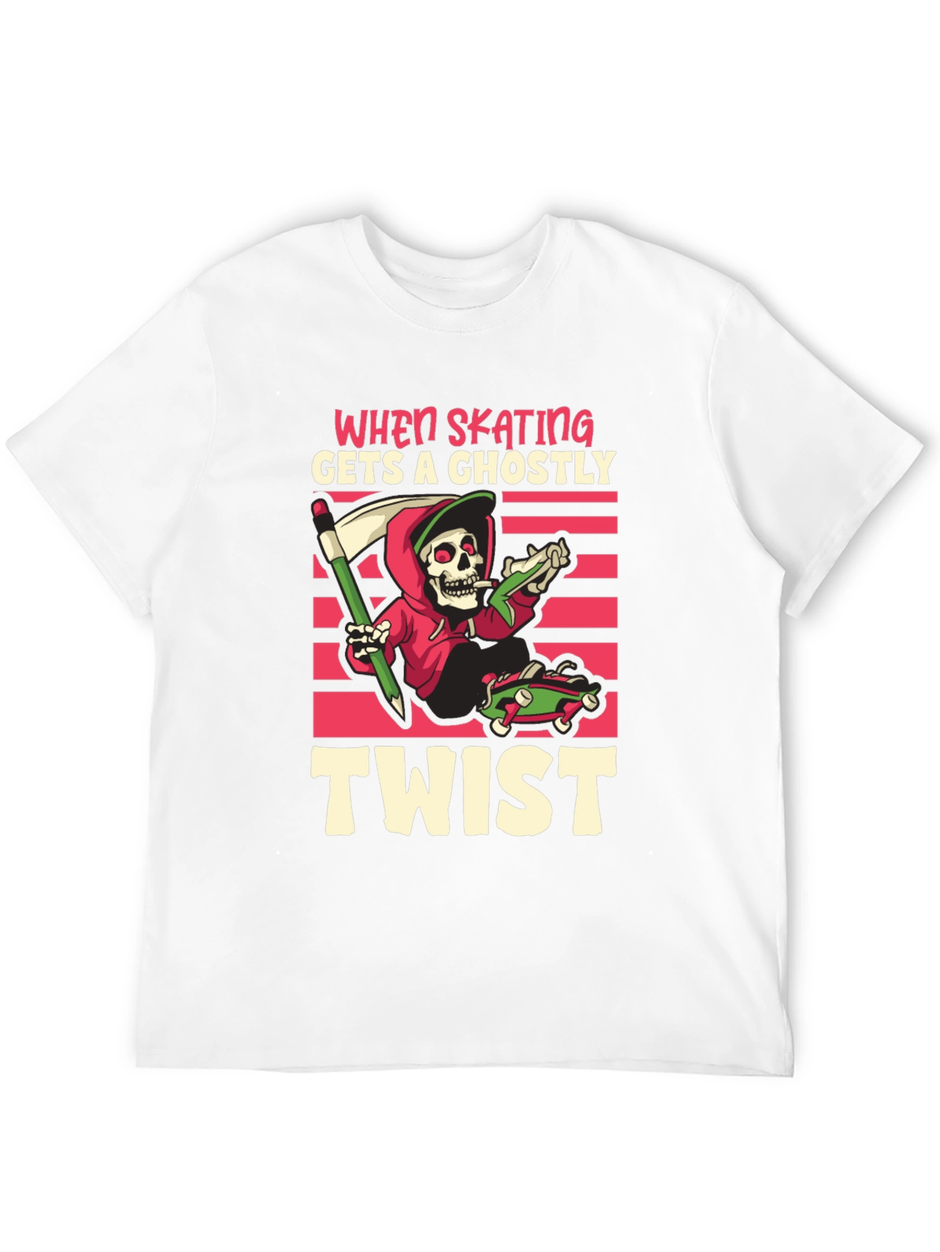 Skateboarding Grim Reaper T-Shirt: Ghostly Twist