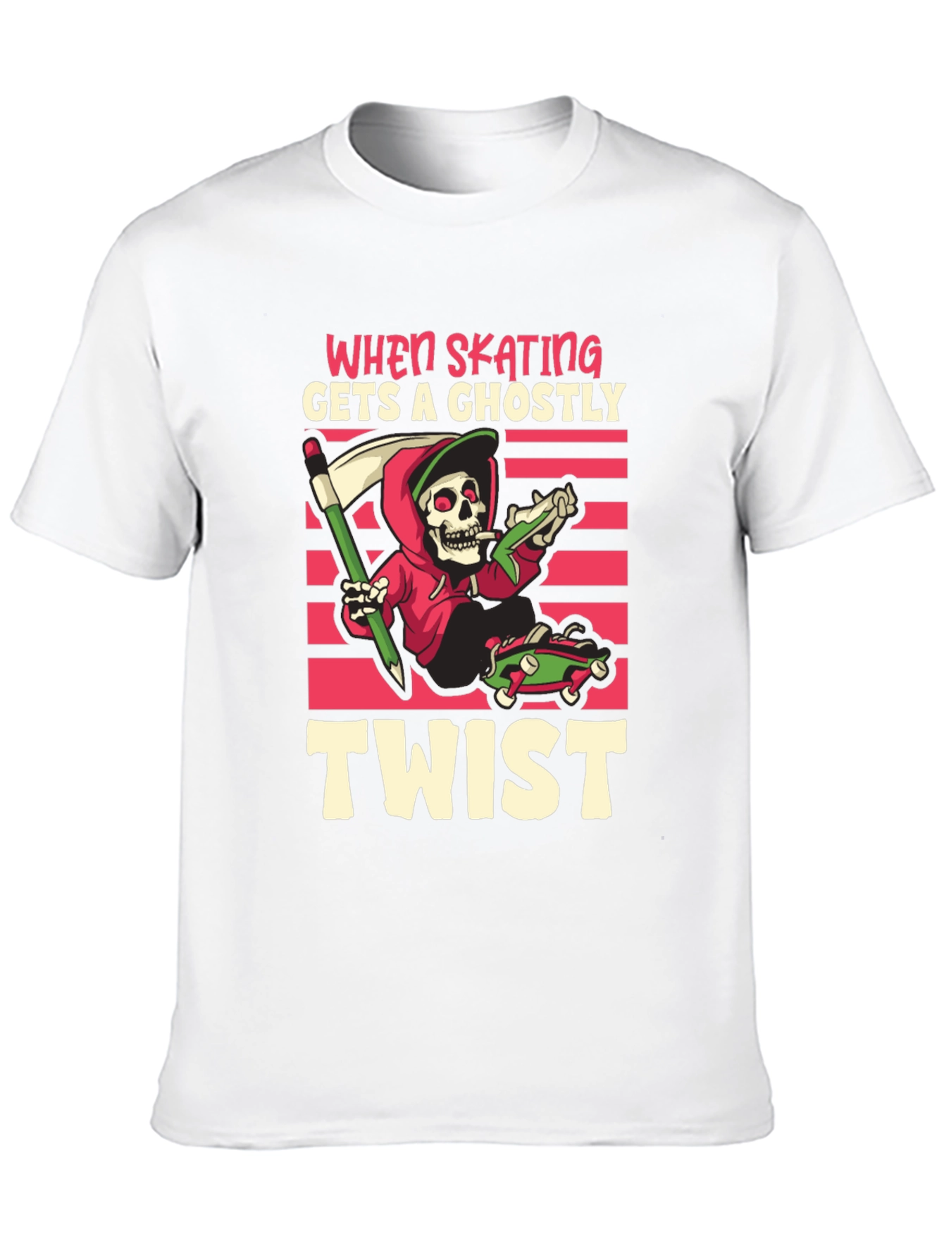 Skateboarding Grim Reaper T-Shirt: Ghostly Twist