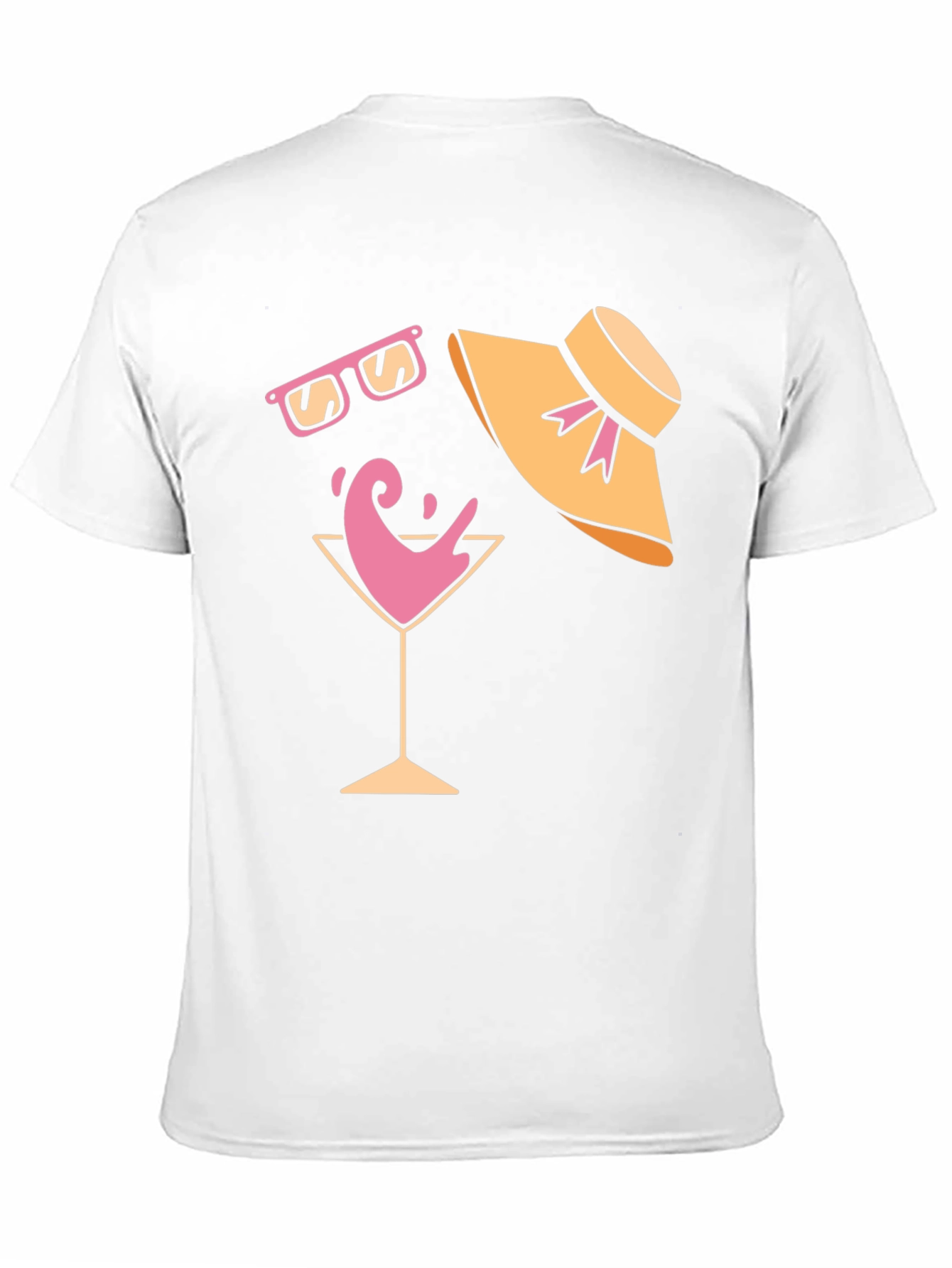 Summer Fun Graphic Tee - Martini Sunglasses & Hat