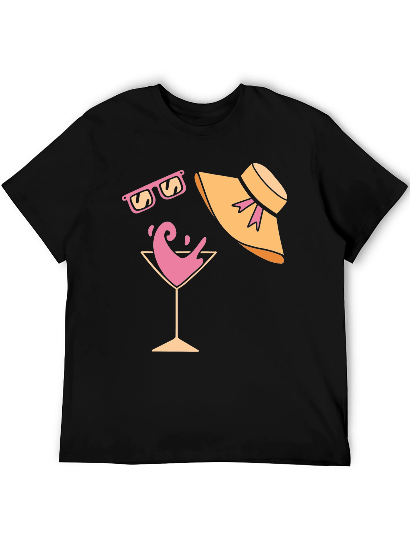 Summer Fun Graphic Tee - Martini Sunglasses & Hat