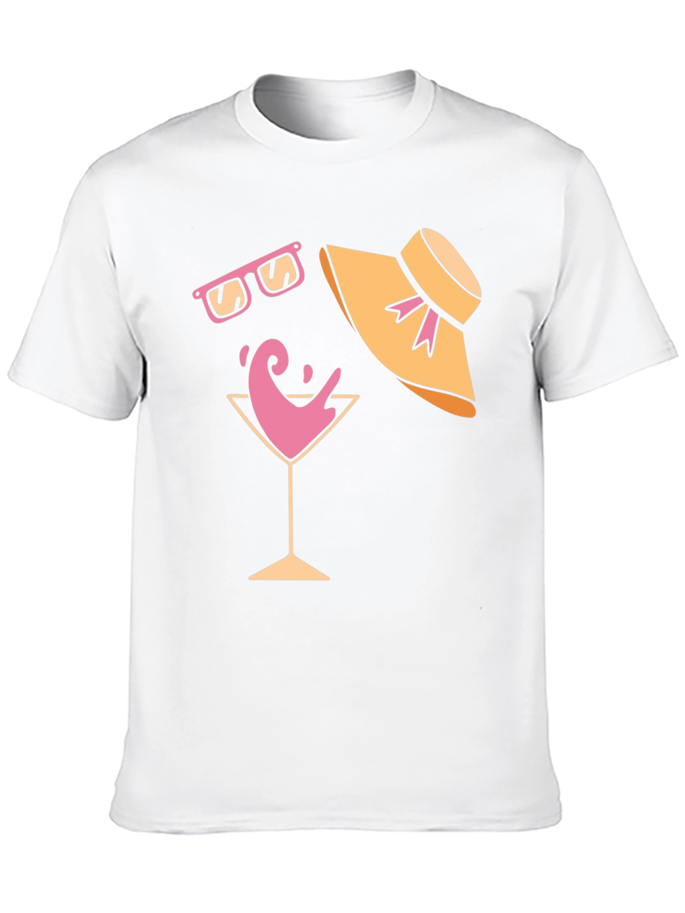 Summer Fun Graphic Tee - Martini Sunglasses & Hat