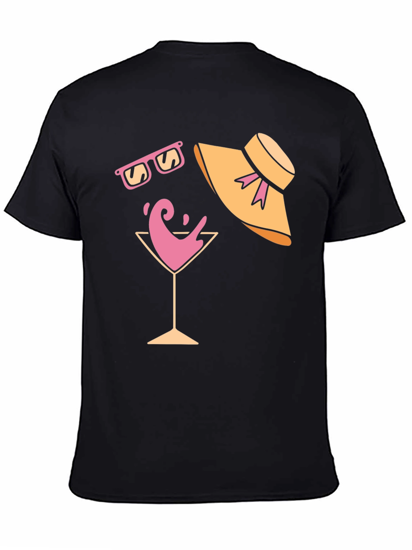 Summer Fun Graphic Tee - Martini Sunglasses & Hat