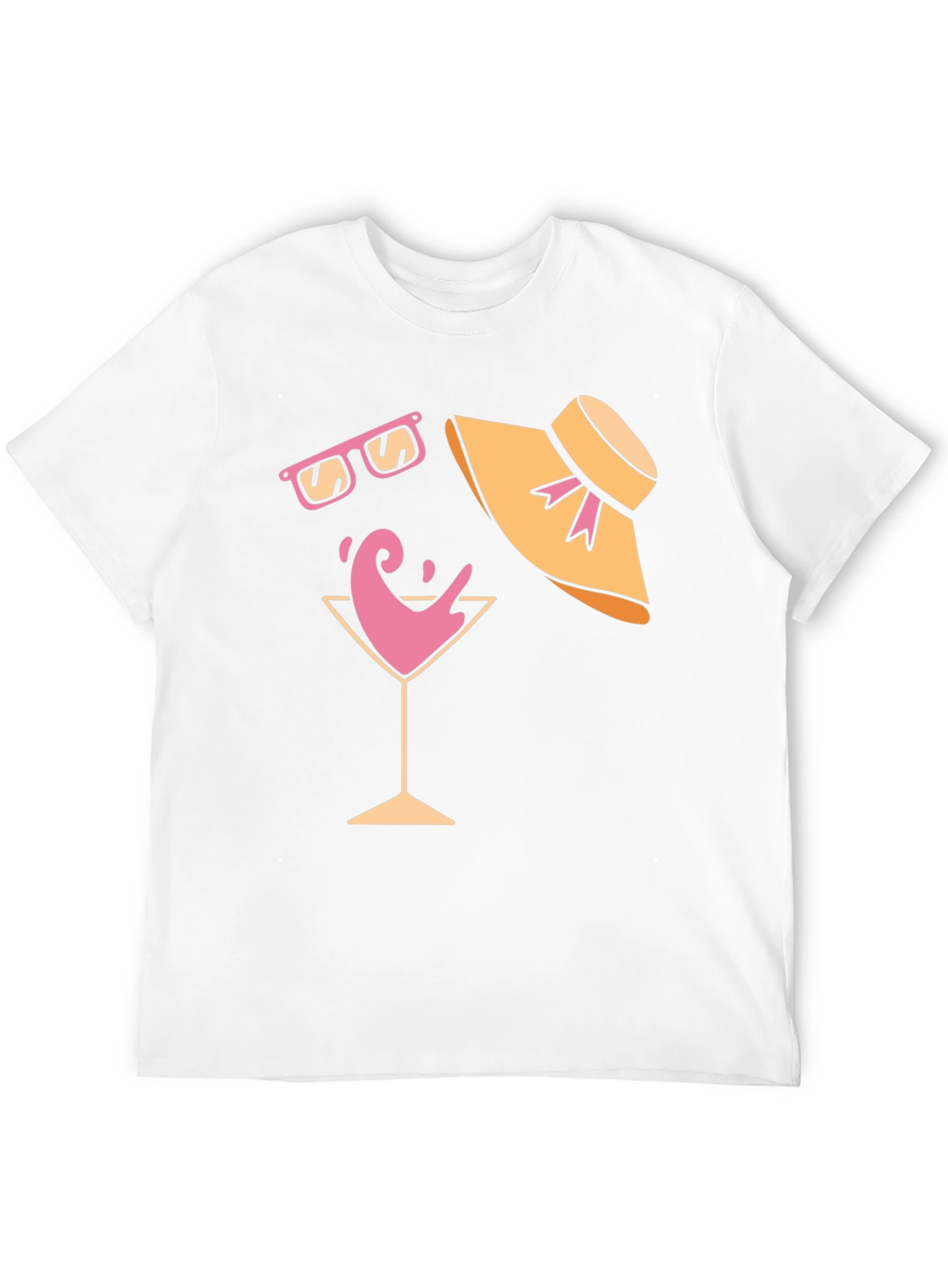 Summer Fun Graphic Tee - Martini Sunglasses & Hat
