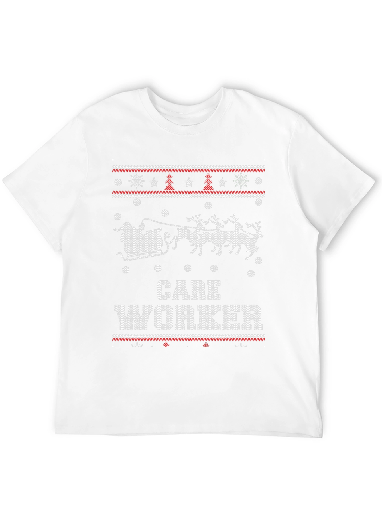Care Worker Christmas Sweater Pattern T-Shirt